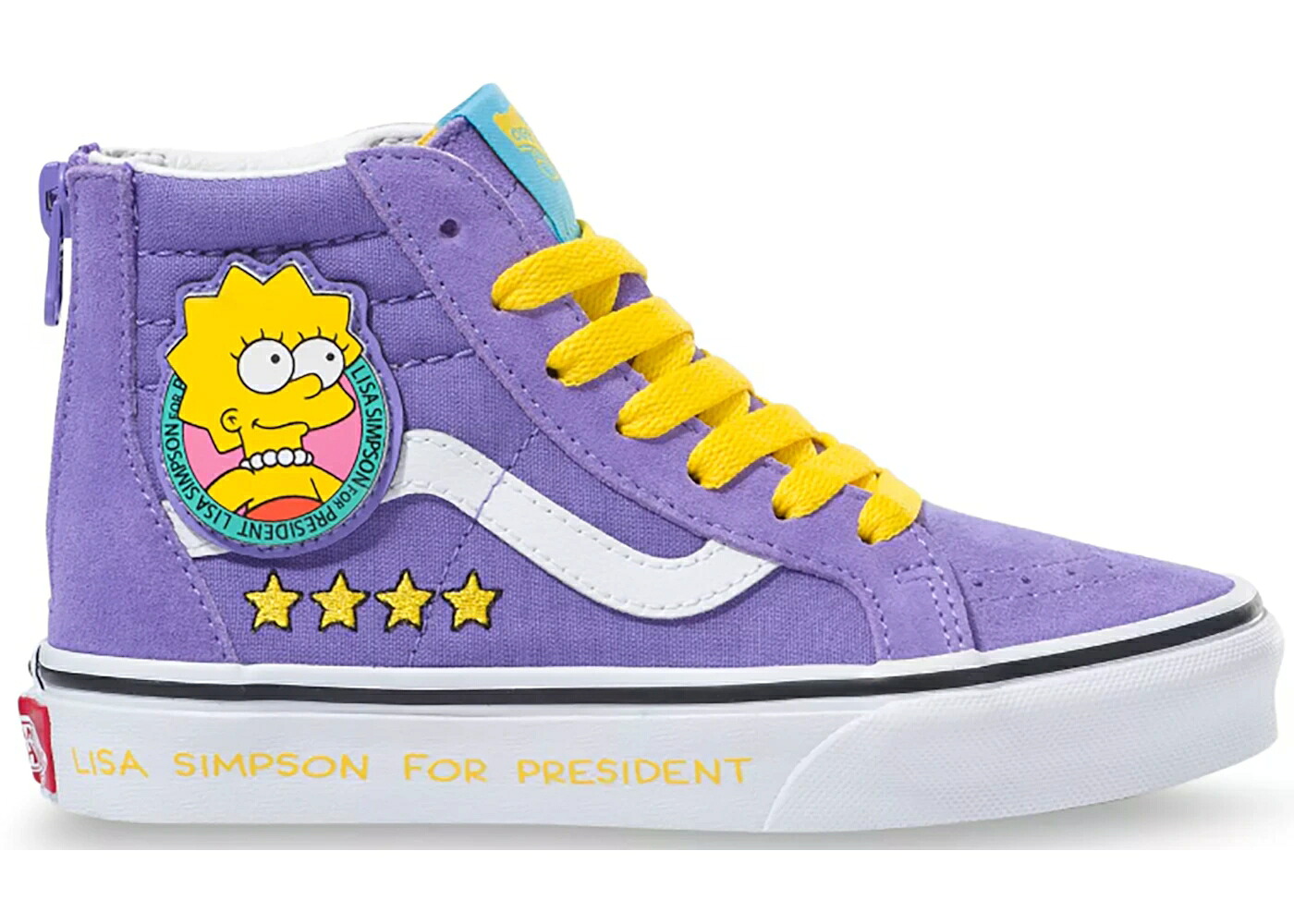 ヴァンズ バンズ スケートハイ 紫 パープル 白色 ホワイト ジュニア キッズ VANS SK8-HI ZIP THE SIMPSONS LISA (PS) / PURPLE WHITE ベビー マタニティ スニーカー|スニケス