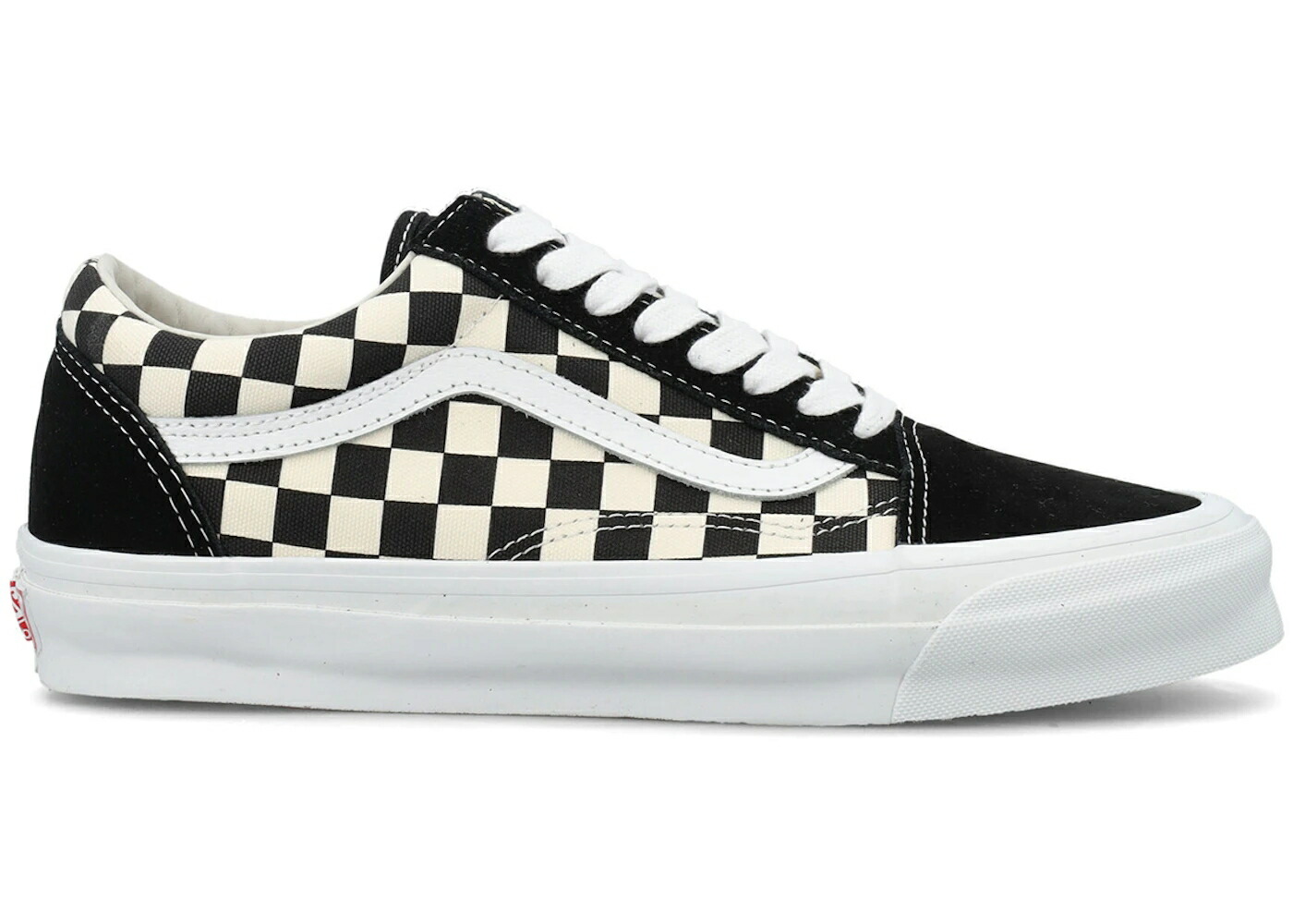 ヴァンズ バンズ ボルト 黒色 ブラック クラシック 白色 ホワイト オールドスクール スニーカー ユニセックス VANS VAULT UA OG OLD SKOOL LX CHECKERBOARD BLACK / BLACK CLASSIC WHITE メンズ