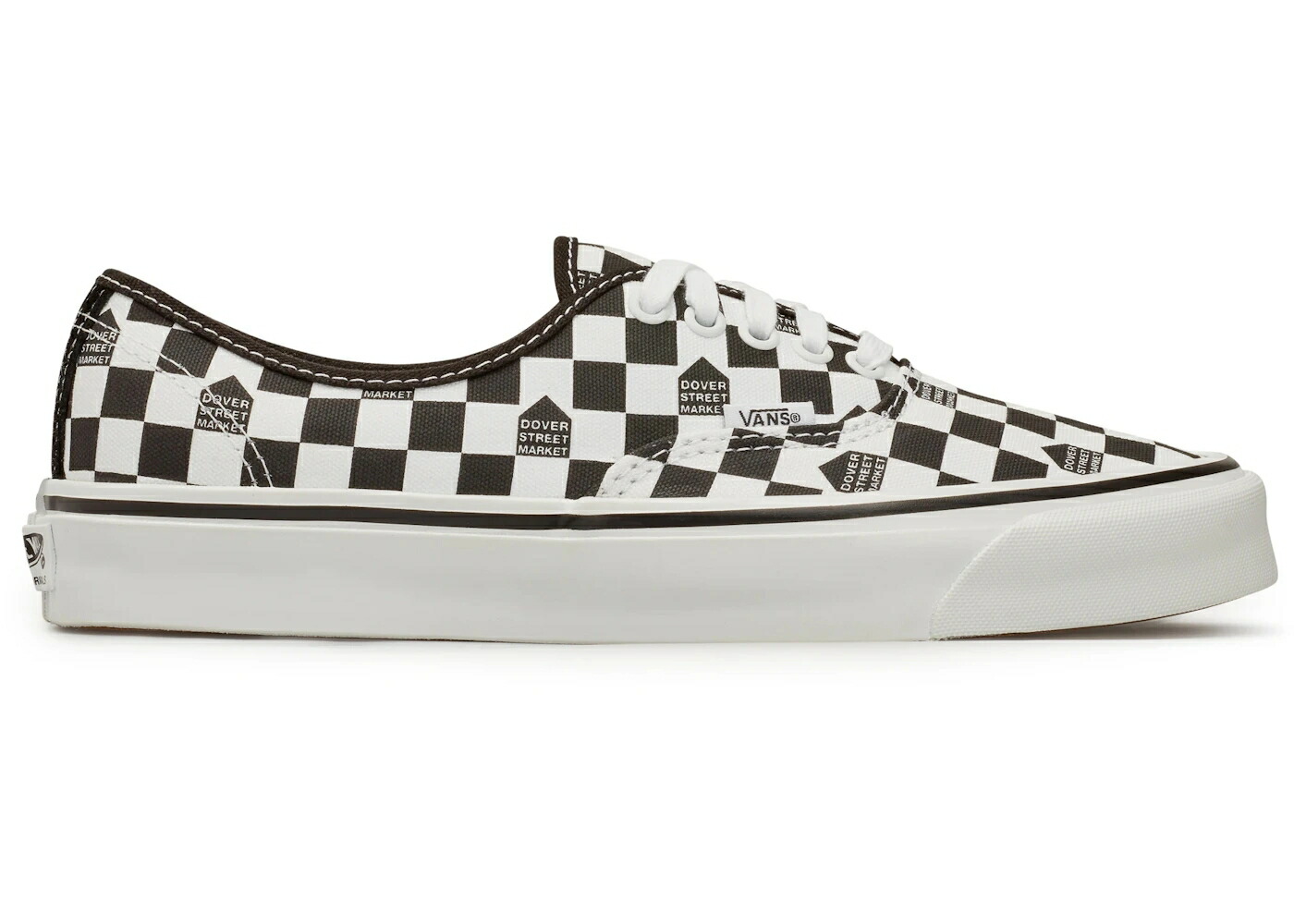 ヴァンズ バンズ オーセンティック ストリート 白色 ホワイト 黒色 ブラック スニーカー メンズ VANS UA OG AUTHENTIC LX DOVER STREET MARKET CHECKERBOARD / WHITE BLACK