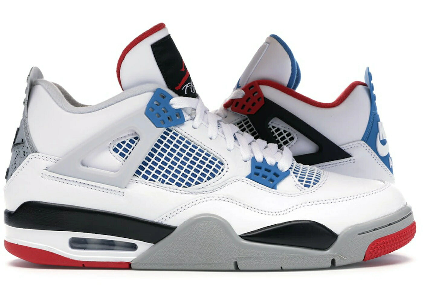 ナイキ ジョーダン 白色 ホワイト 青色 ブルー ファイア 赤 レッド スニーカー メンズ JORDAN 4 RETRO WHAT THE / WHITE MILITARY BLUE FIRE RED 60,665円
