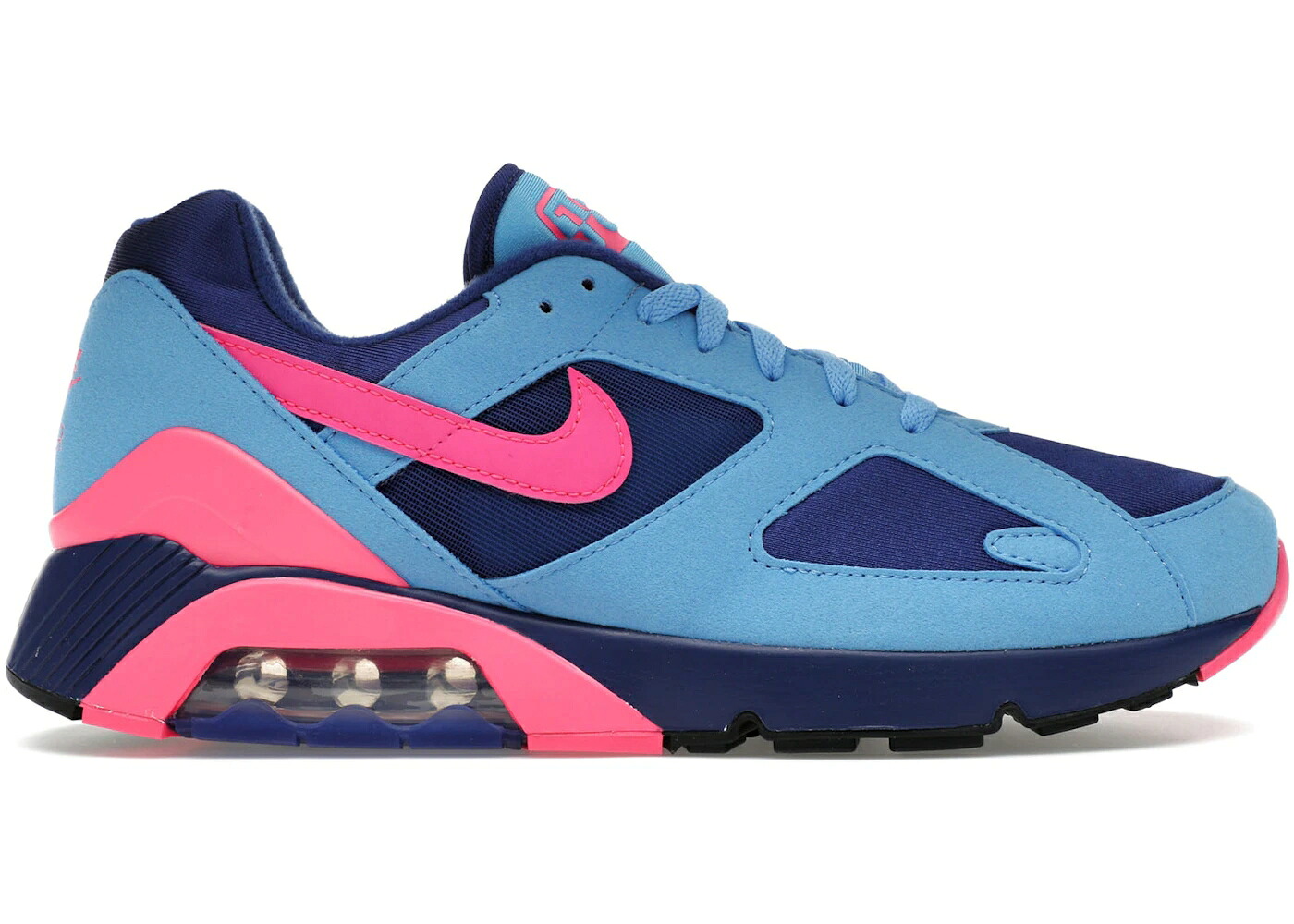 ナイキ マックス 青味 青み サクラ色 ディープ エア湖マックス スニーカー メンズ NIKE AIR MAX 180 UNIVERSITY BLUE HYPER PINK / UNIVERSITY BLUE HYPER PINK DEEP