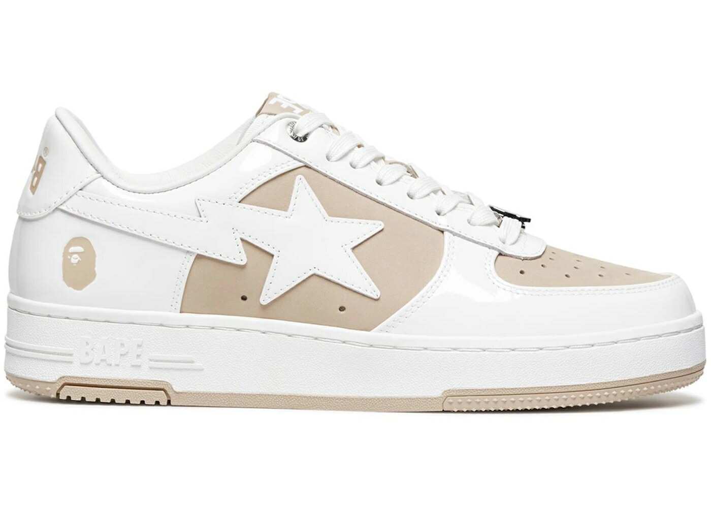 ベイプ 白色 ホワイト ベージュ #6 スニーカー メンズ BAPE A BATHING APE STA LOW WHITE BEIGE / WHITE BEIGE
