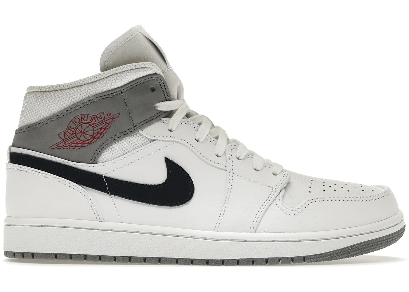 ナイキ ジョーダン ミッド 白色 ホワイト 赤 レッド ステルス スニーカー メンズ JORDAN 1 MID PARIS WHITE / WHITE UNIVERSITY RED STEALTH｜スニケス