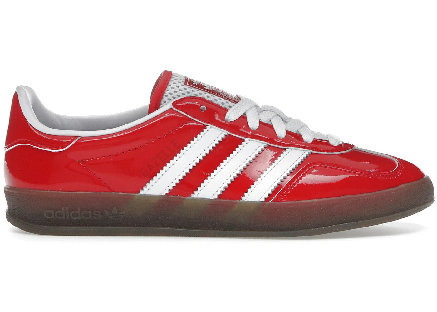 アディダス ガゼル パテント レザー 白色 ホワイト スニーカー メンズ ADIDAS GAZELLE INDOOR BETTER SCARLET PATENT LEATHER / BETTER SCARLET CLOUD WHITE GUM
