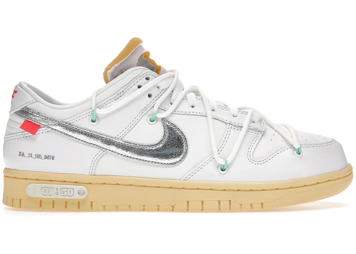 ナイキ ダンク 象牙色 白いこと 白いこと しろがね色 しろがね色 ダンクロー スニーカー メンズ NIKE DUNK LOW OFF-WHITE LOT 1 / WHITE METALLIC SILVER BUTTER