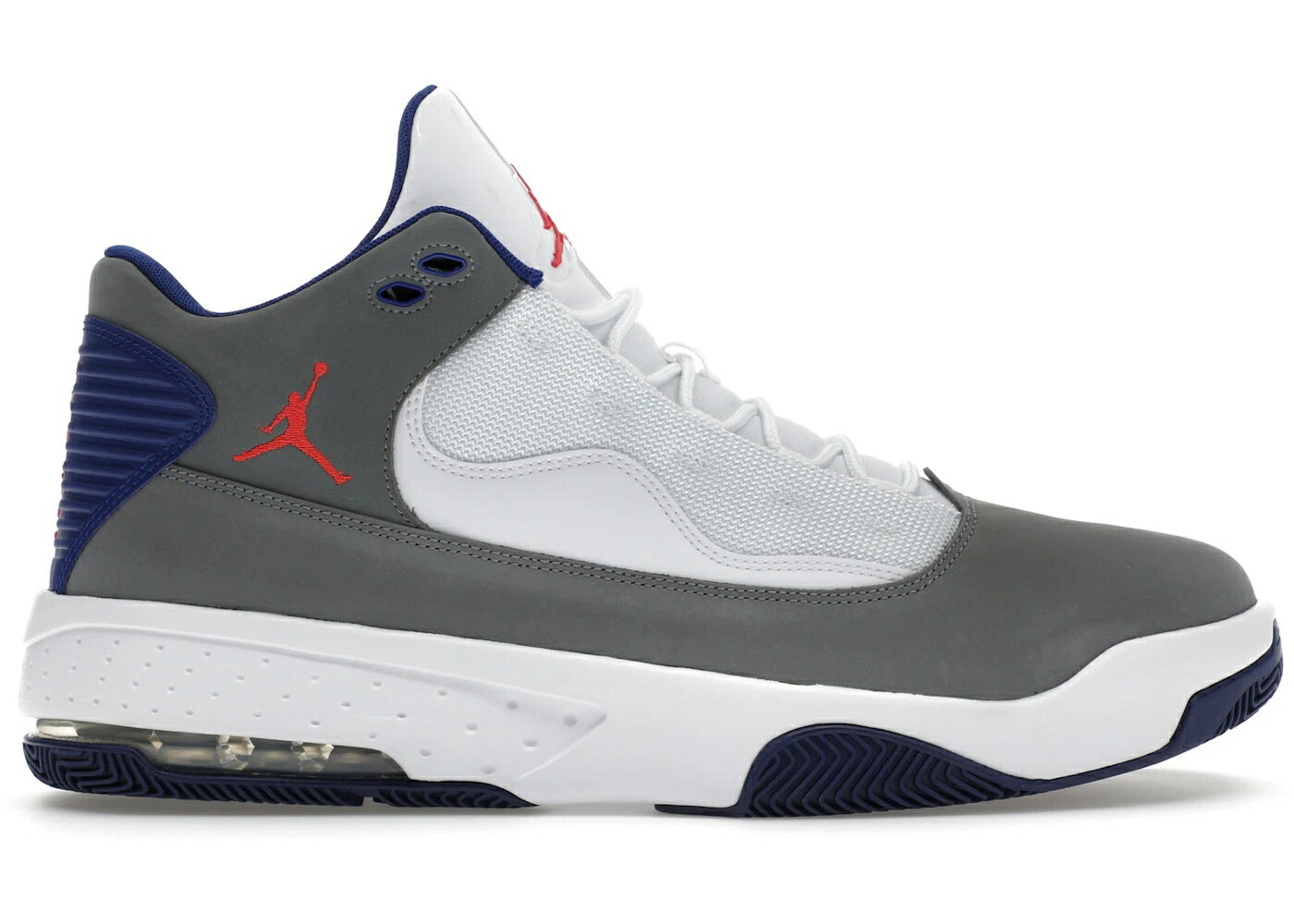 ナイキ ジョーダン マックス オーラ 灰色 グレー 青色 ブルー 白色 ホワイト ディープ スニーカー メンズ JORDAN MAX AURA 2 GREY ROYAL BLUE / SMOKE GREY WHITE DEEP ROYAL BLUE