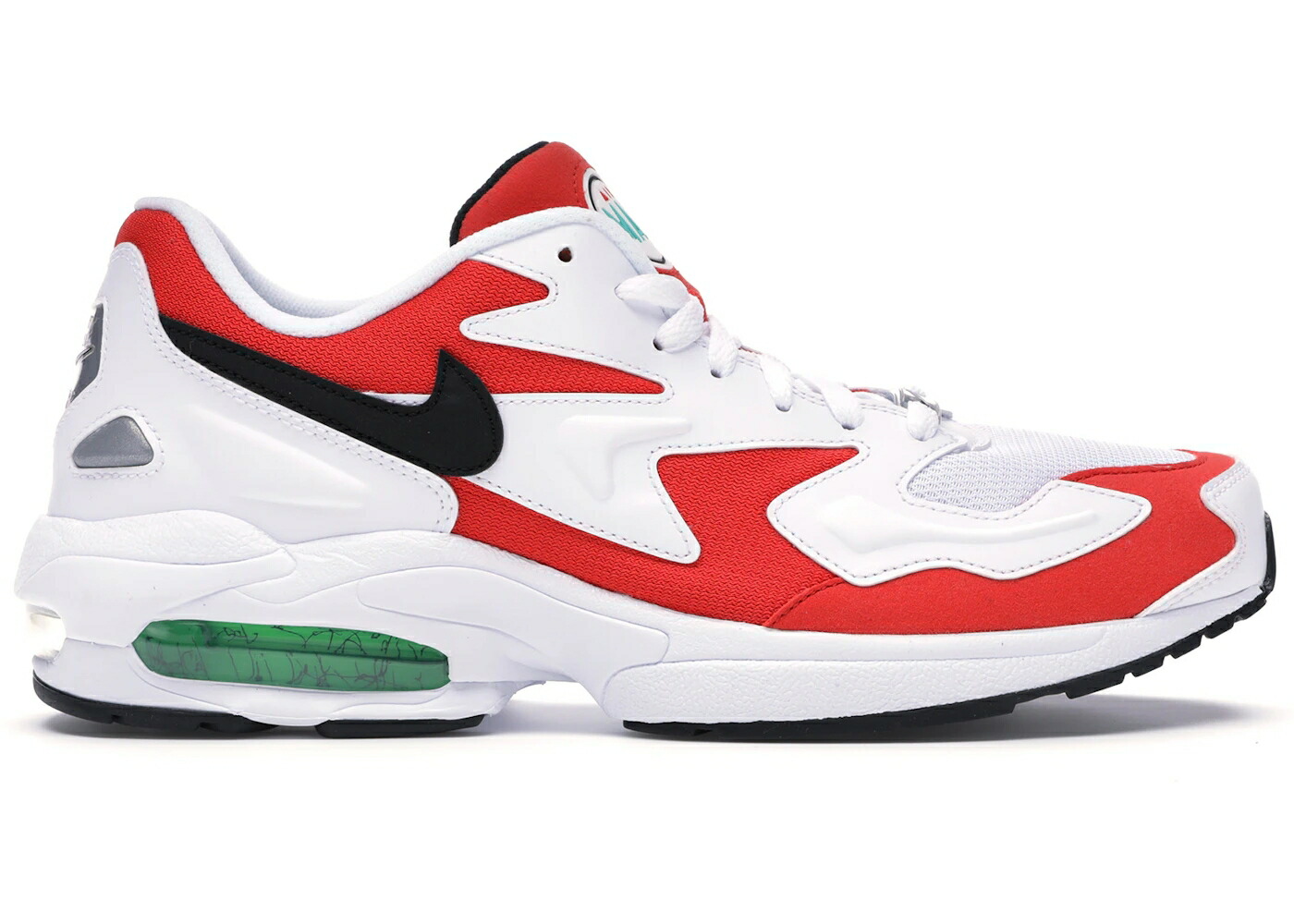 ナイキ 赤 レッド 白色 ホワイト 黒色 ブラック クール エアマックス2 スニーカー メンズ NIKE AIR MAX2 LIGHT HABANERO RED / WHITE BLACK HABANERO RED COOL|スニケス