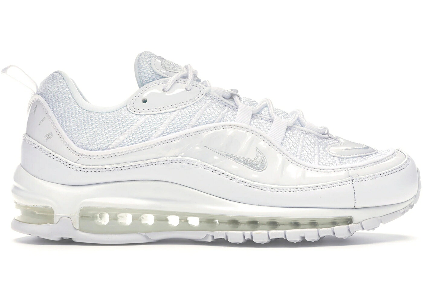ナイキ マックス 白色 ホワイト ピュア プラチナム 黒色 ブラック エアマックス スニーカー メンズ NIKE AIR MAX 98 WHITE / WHITE PURE PLATINUM BLACK｜スニケス