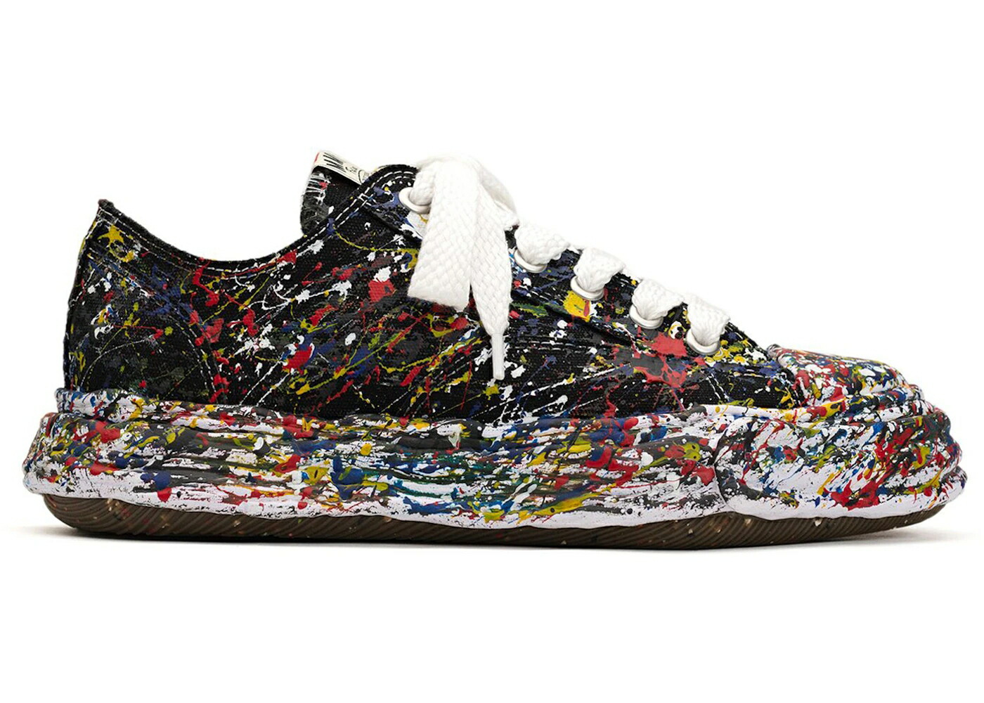 メゾン ミハラヤスヒロ 黒色 ブラック 白色 ホワイト スニーカー メンズ MAISON MIHARA YASUHIRO MAISON MIHARA YASUHIRO PETERSON23 OG SOLE CANVAS LOW SPUTTERING PAINT BLACK WHITE /