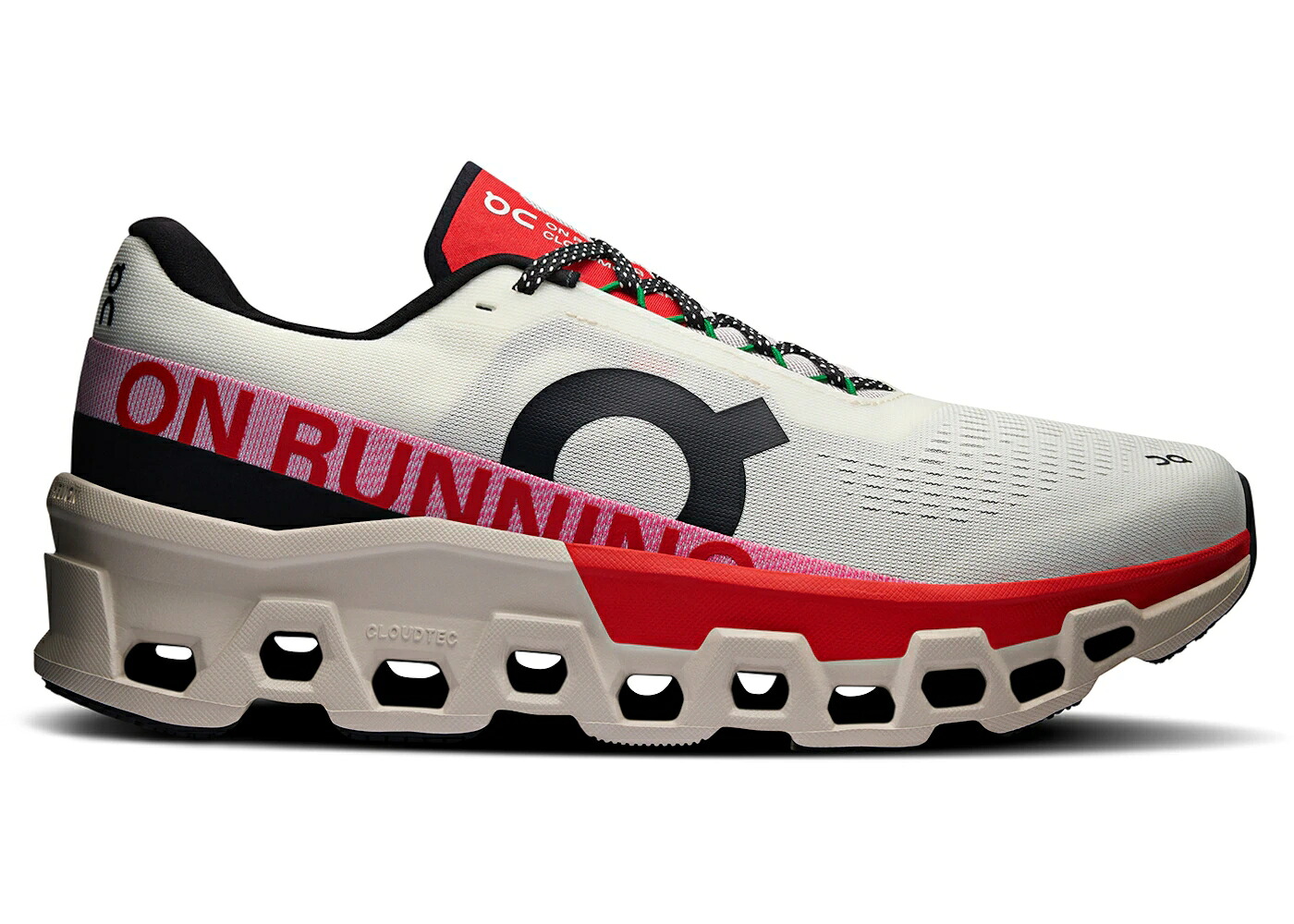 オン 象牙色 しろがね色 しろがね色 赤 赤いこと スニーカー メンズ ON RUNNING CLOUDMONSTER 2 IVORY SILVER RED / IVORY RED