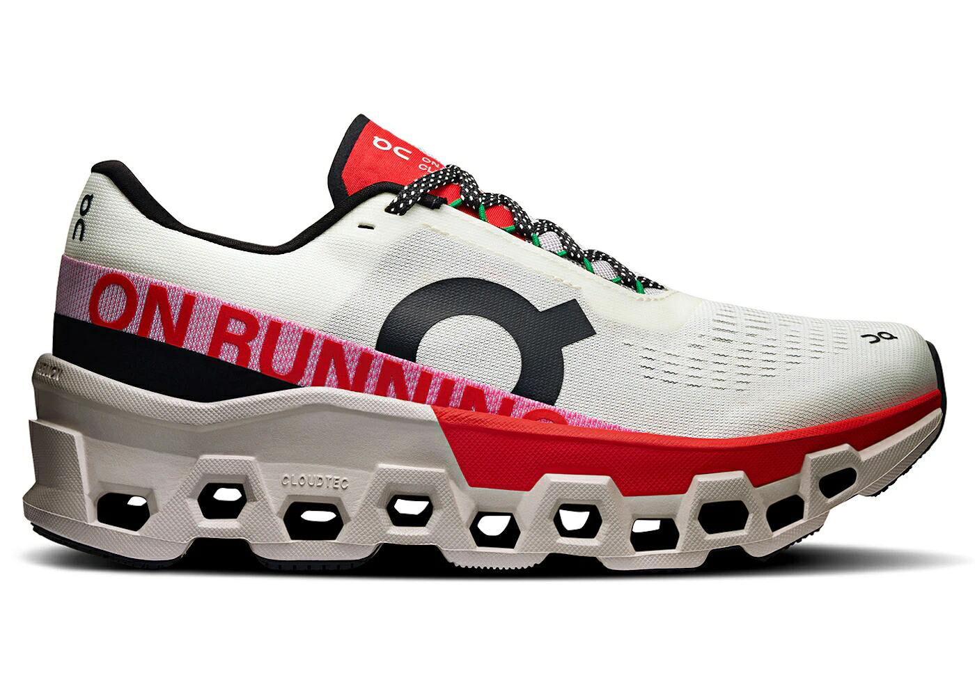 オン アイボリー 銀色 シルバー 赤 レッド WOMEN'S スニーカー レディース ON RUNNING CLOUDMONSTER 2 IVORY SILVER RED (WOMEN'S) / IVORY RED