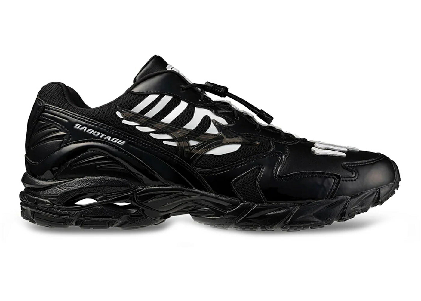 ミズノ 縮くれる ウェイブ 黒いこと 黒いこと 白いこと 白いこと スニーカー メンズ MIZUNO WAVE RIDER 10 X SABOTAGE (SBTG) BLACK WHITE / BLACK BLACK WHITE