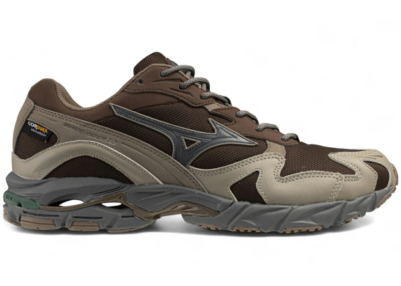 ミズノ ウェーブ ウェイブ ビンテージ ヴィンテージ カーキ スニーカー メンズ MIZUNO WAVE RIDER 10 CORDURA CHICORY COFFEE VINTAGE KHAKI FOSSIL / CHICORY COFFEE VINTAGE KHAKI