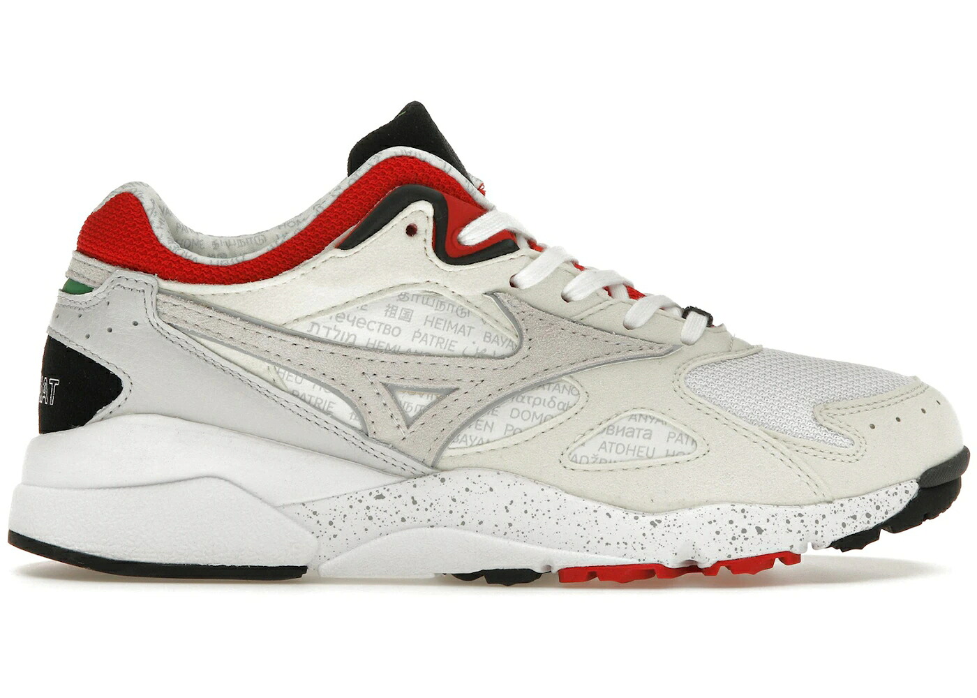 ミズノ スカイ 白色 ホワイト 灰色 グレー 赤 レッド 黒色 ブラック スニーカー メンズ MIZUNO SKY MEDAL AFEW X FORTUNA HEIMAT / WHITE GREY RED BLACK｜スニケス