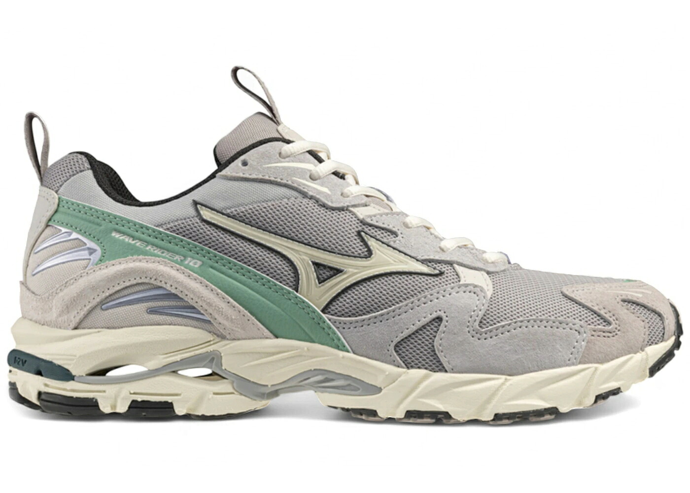 ミズノ 縮くれる ウェイブ 薄墨色 薄墨色 薄墨色 スニーカー メンズ MIZUNO WAVE RIDER 10 OPAL GRAY PRISTINE CREME DE MENTHE / OPAL GRAY PRISTINE CREME DE
