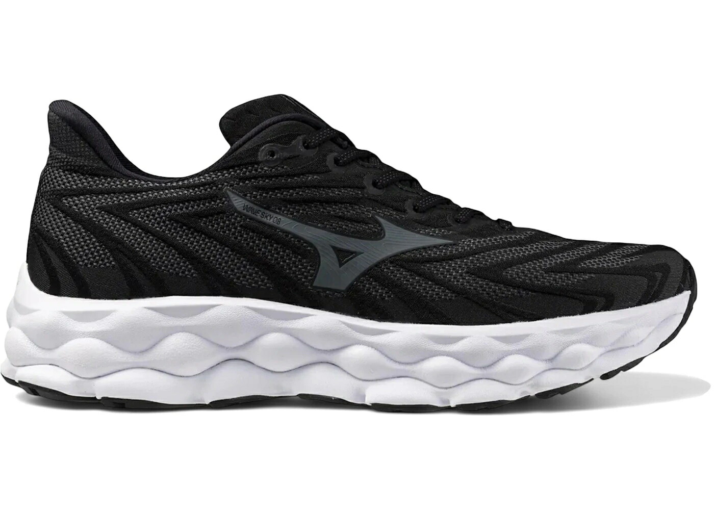 ミズノ ウェーブ ウェイブ スカイ 黒色 ブラック 灰色 グレー スニーカー メンズ MIZUNO WAVE SKY 8 BLACK METALLIC GREY / BLACK METALLIC GREY