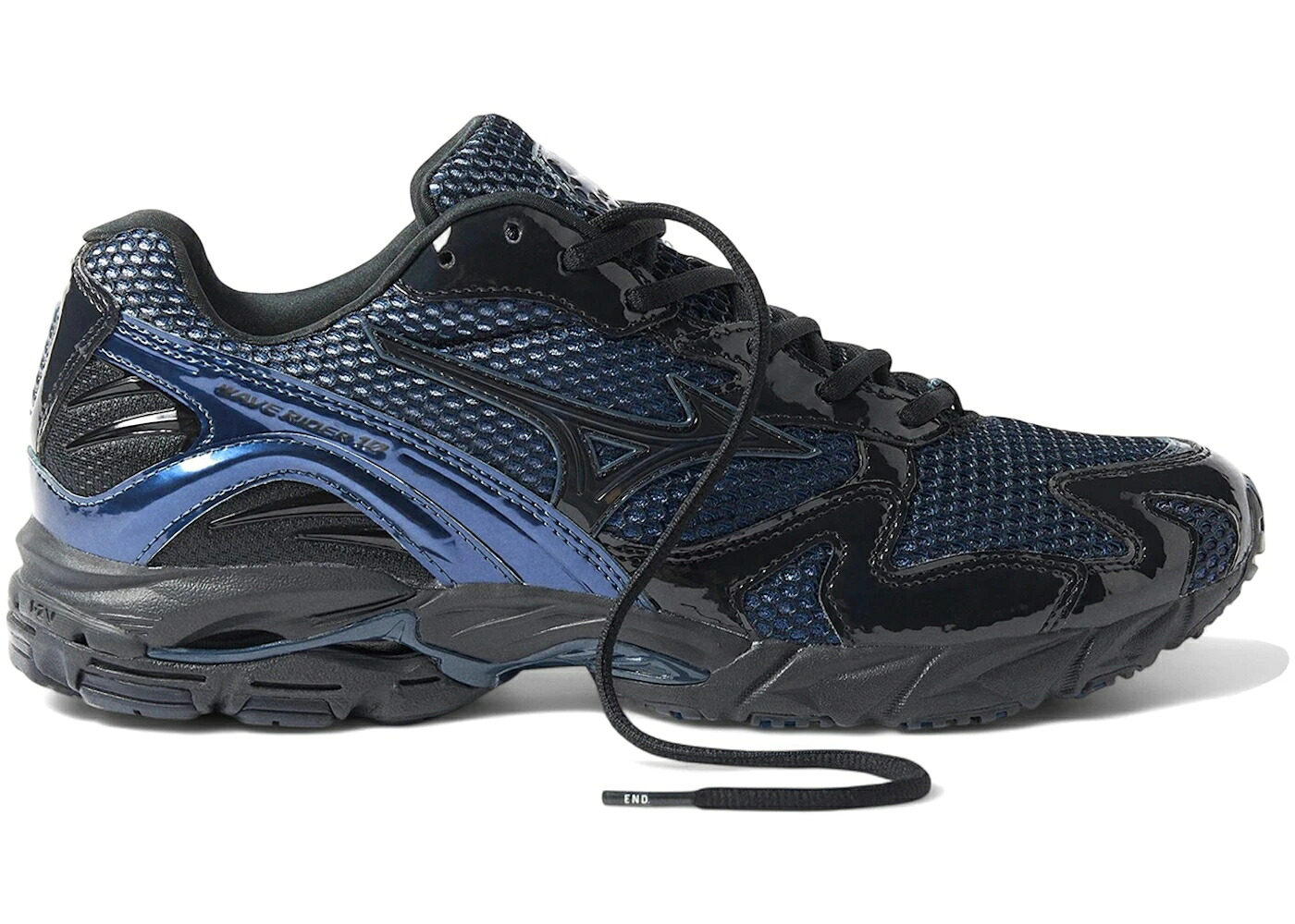 ミズノ 縮くれる ウェイブ 北の方 黒いこと 黒いこと 青味 青み END. スニーカー メンズ MIZUNO WAVE RIDER 10 NORTH SEA / BLACK BEAUTY ESTATE BLUE