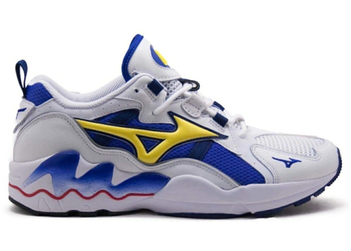 ミズノ ウェーブ ウェイブ 白色 ホワイト 青色 ブルー 黄色 イエロー スニーカー メンズ MIZUNO WAVE RIDER WHITE BLUE YELLOW / WHITE BLUE YELLOW
