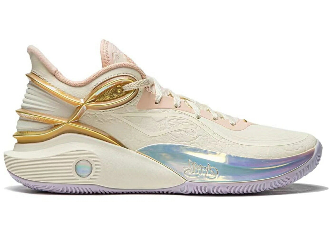 リーニン 御芽出度 白いこと 白いこと サクラ色 ゴールド 青み 青色 スニーカー メンズ LI-NING CJ MCCOLLUM CJ-3 WEDDING / OFF WHITE PINK GOLD BLUE