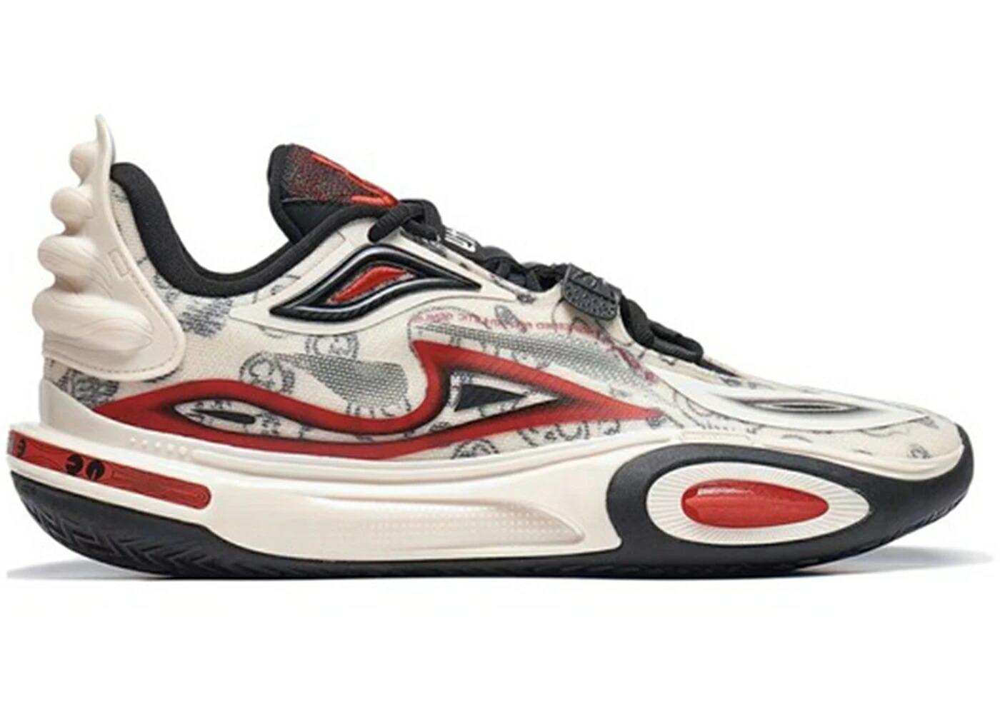 リーニン ウェイド シティ クリーム 白色 ホワイト 赤 レッド 黒色 ブラック スニーカー メンズ LI-NING WADE ALL CITY 11 V2 HALLOWEEN / CREAM WHITE RED BLACK
