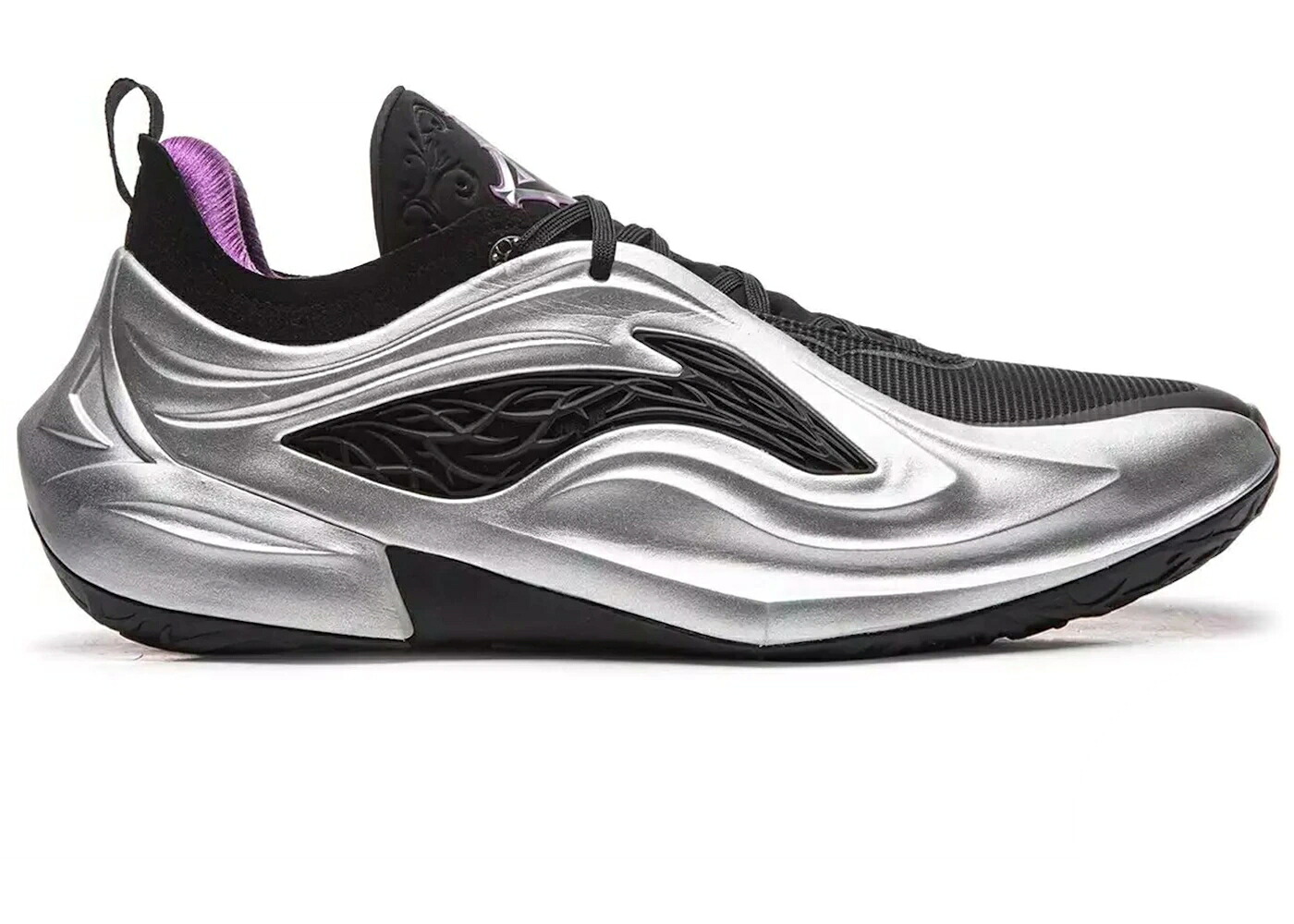 リーニン しろがね色 しろがね色 黒いこと 黒いこと 紫 相撲取り草 スニーカー メンズ LI-NING JIMMY BULTER JB4 THORNS / METALLIC SILVER BLACK VIOLET