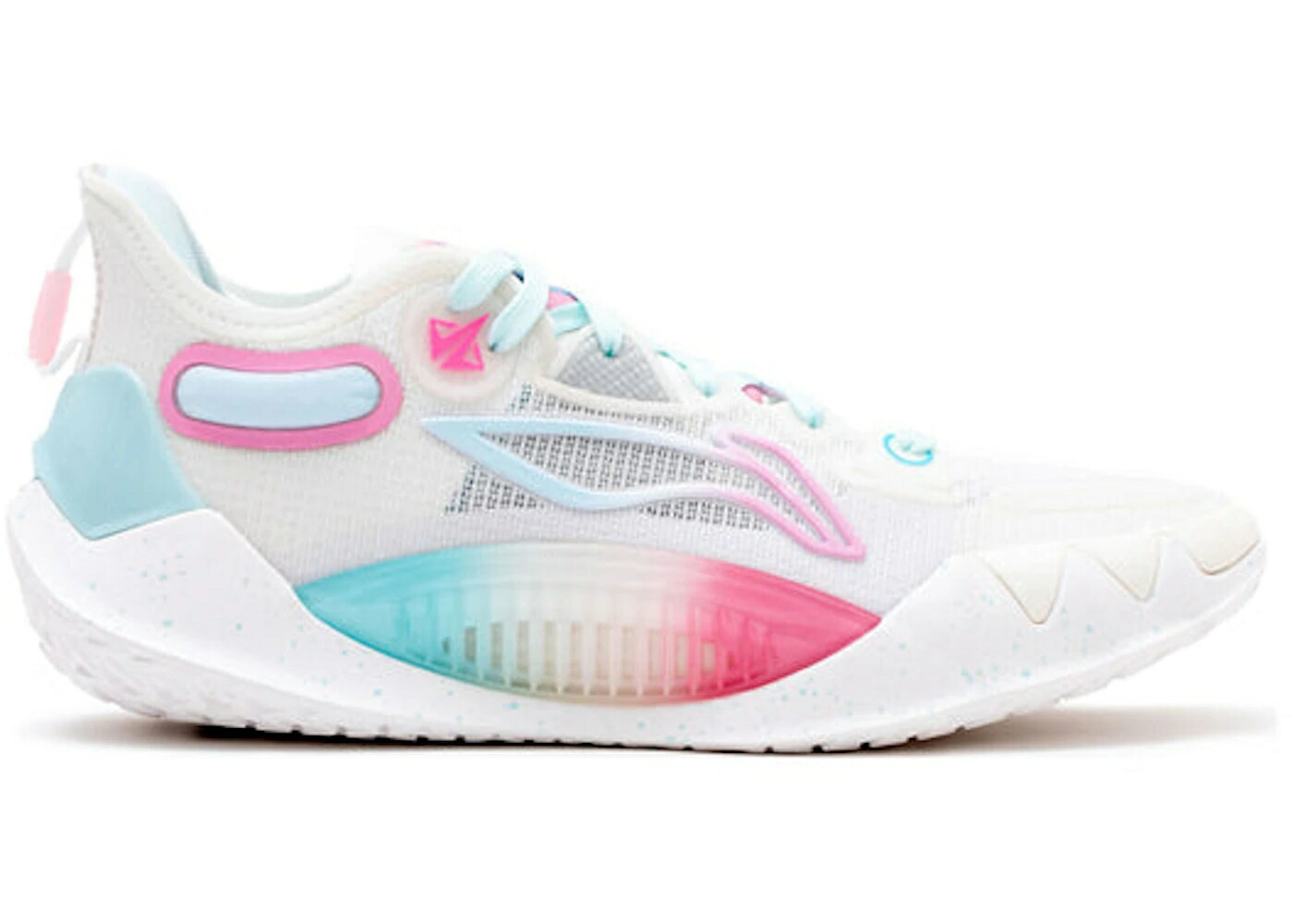リーニン バトラー マイアミ 白色 ホワイト ピンク 青色 ブルー スニーカー メンズ LI-NING JIMMY BUTLER 1 MIAMI WHITE / WHITE PINK LIGHT BLUE｜スニケス