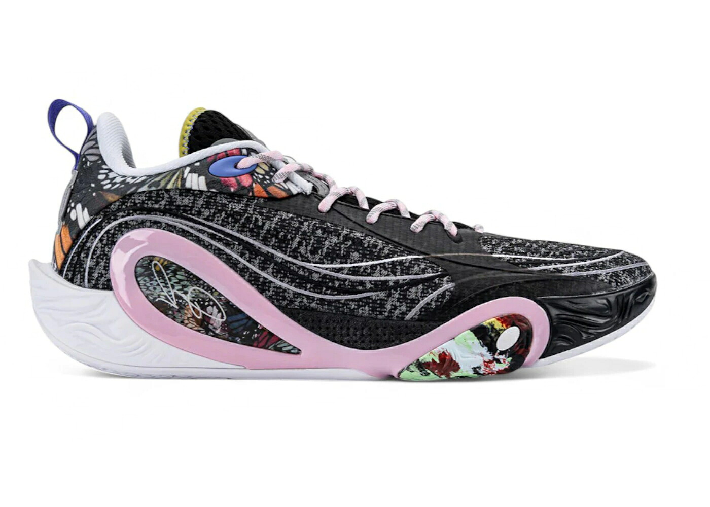 リーニン ウェイド ラッセル 黒いこと 黒いこと D\u0027ANGELO スニーカー メンズ LI-NING WAY OF WADE RUSSELL DLO 1 BUTTERFLY / BLACK MULTI COLOR