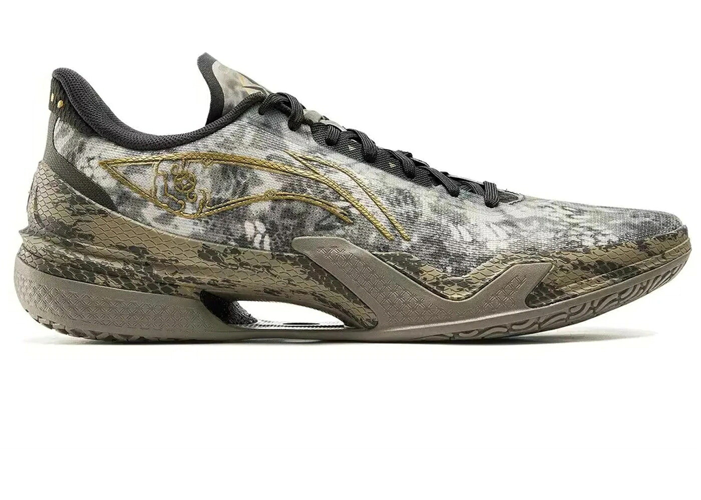 リーニン 家鴨柄 ベージュ 緑 緑であること スニーカー メンズ LI-NING LIREN 5 LOW YEAR OF SNAKE / CAMO BEIGE GREEN