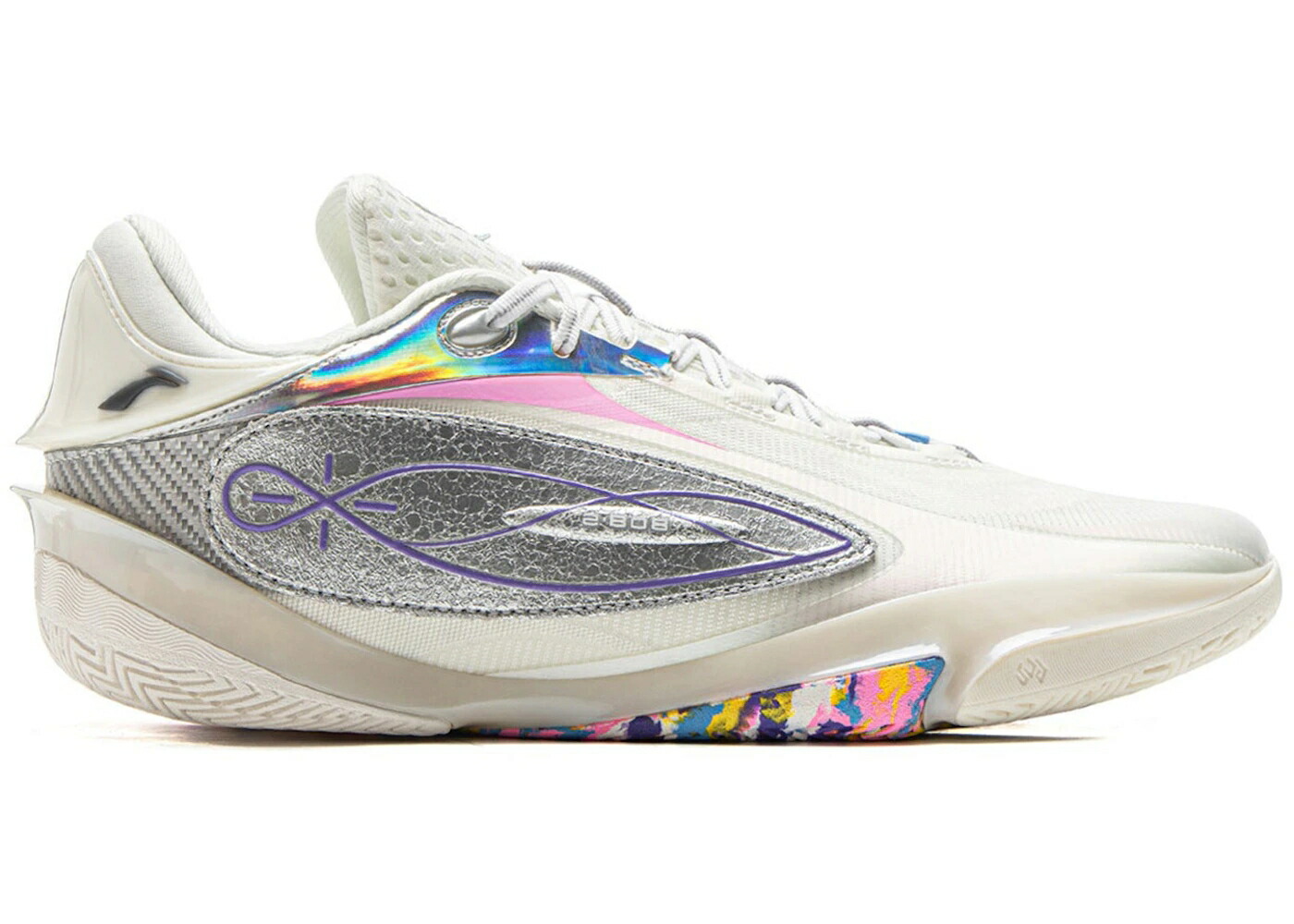 リーニン ウェイド ウルトラ 白色 ホワイト 銀色 シルバー スニーカー メンズ LI-NING WADE 808 5 ULTRA BIRTHDAY / WHITE SILVER MULTI COLOR