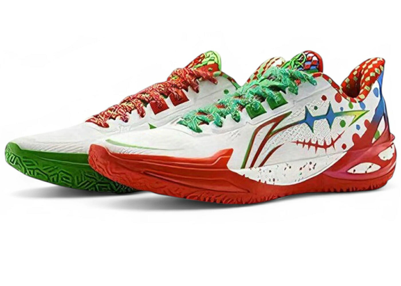 リーニン 白色 ホワイト 赤 レッド 緑 グリーン スニーカー メンズ LI-NING LIREN 6 V2 MASK MISMATCH / WHITE RED GREEN