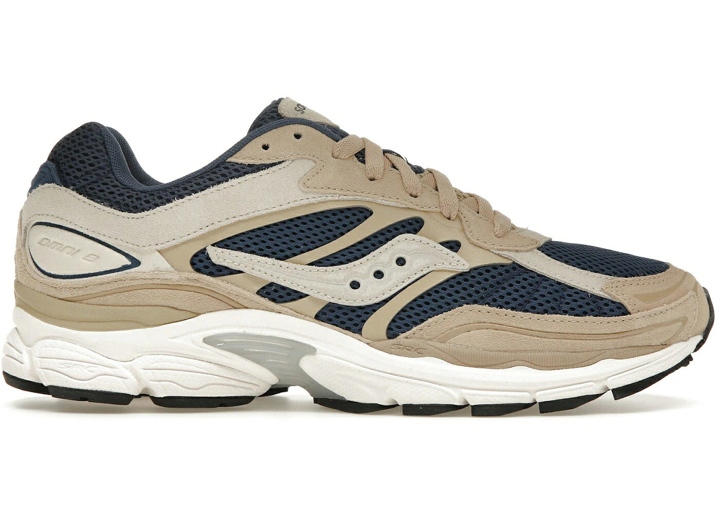 サッカニー 割り増し金 ベージュ 紺色 米国海軍 青味 青み スニーカー メンズ SAUCONY PROGRID OMNI 9 PREMIUM BEIGE NAVY BLUE / BEIGE BLUE