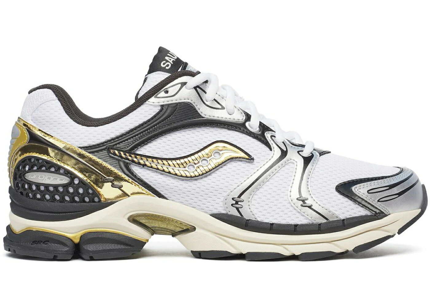 サッカニー ゴールド 白色 ホワイト 黒色 ブラック スニーカー メンズ SAUCONY PROGRID TRIUMPH 4 CS GOLD CHROME / WHITE BLACK METALLIC GOLD