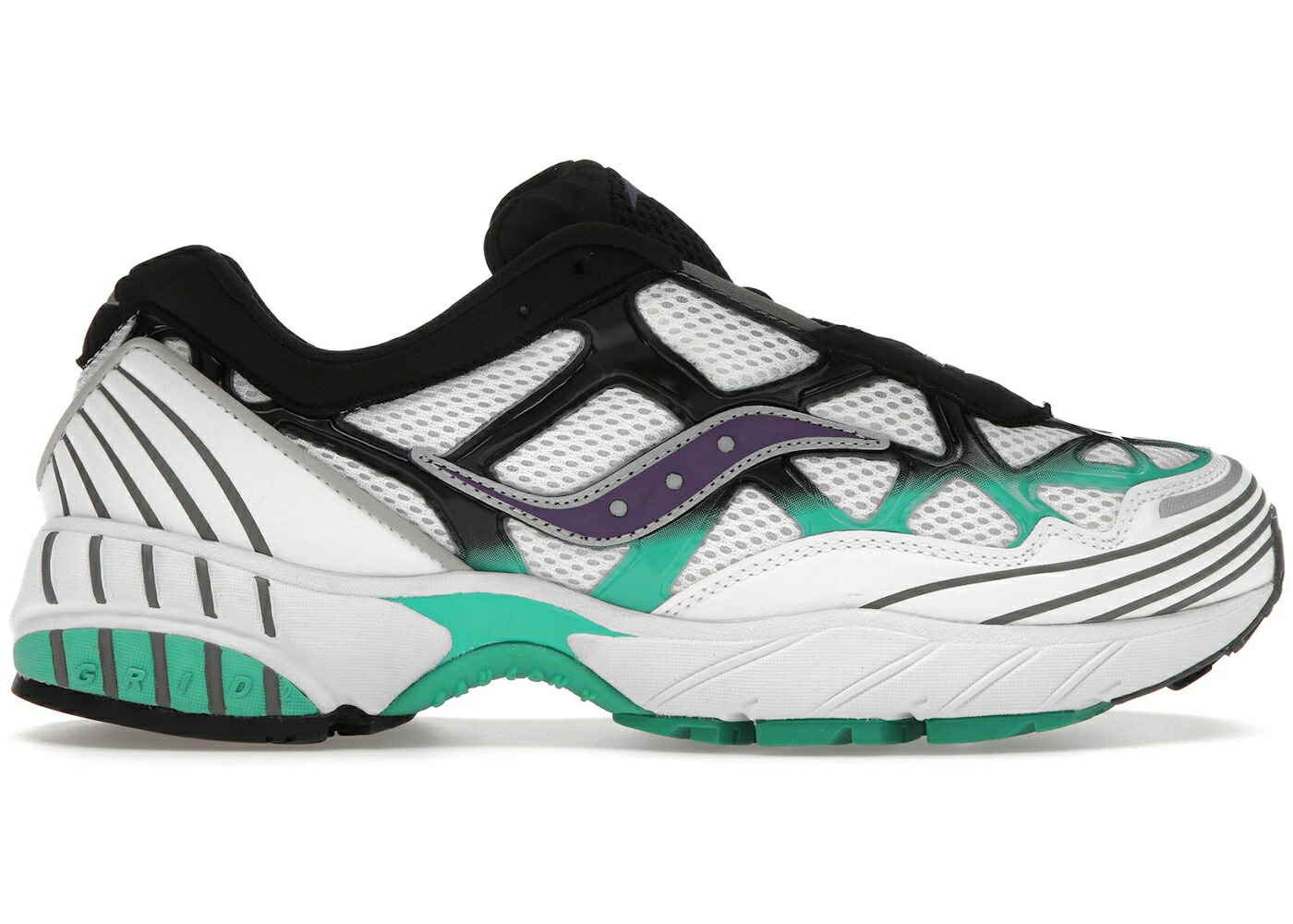 サッカニー 白色 ホワイト 紫 パープル 黒色 ブラック スニーカー メンズ SAUCONY GRID WEB INTO THE VOID / WHITE TEAL PURPLE BLACK