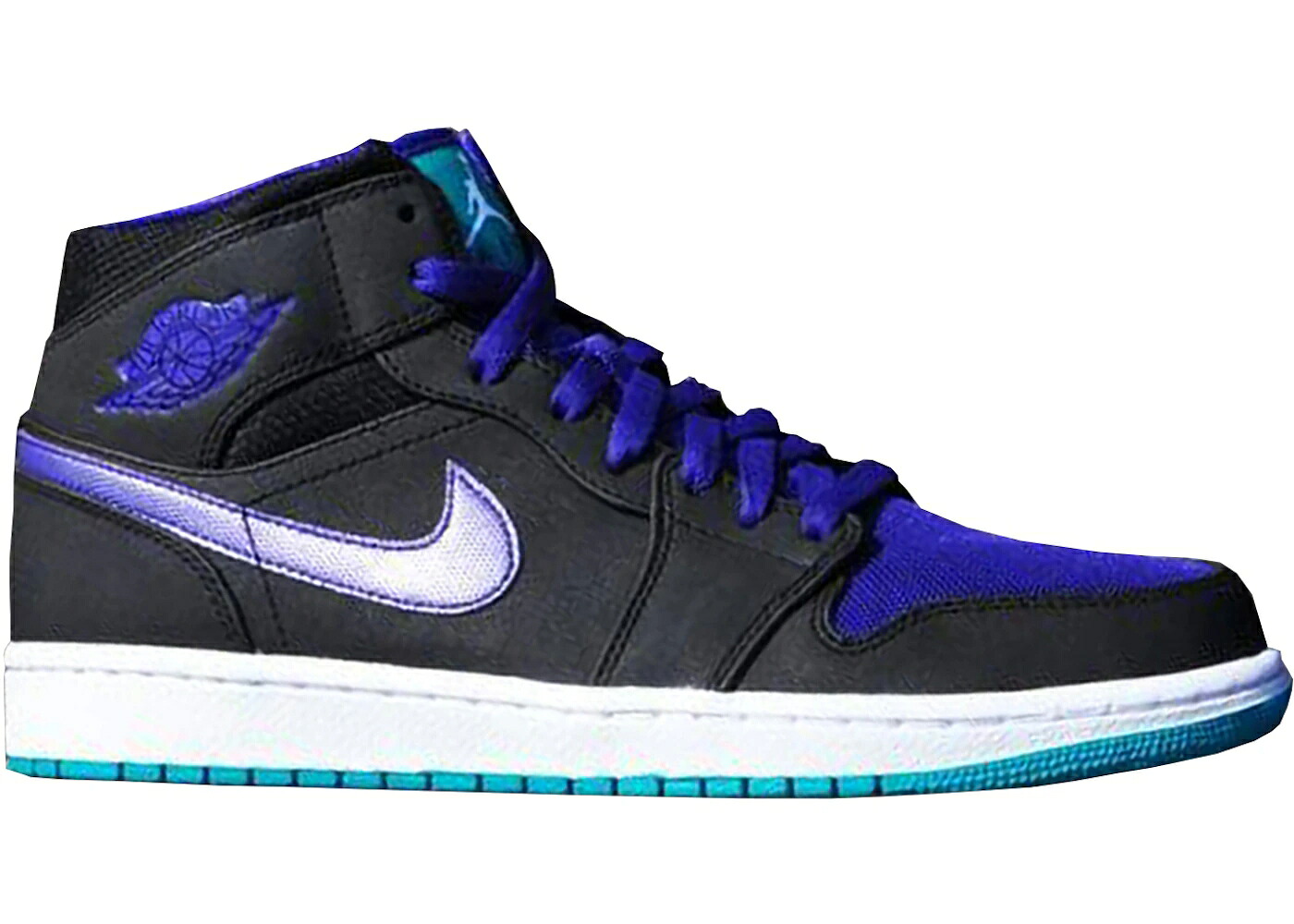 ナイキ ジョーダン ミッド 黒いこと 黒いこと スニーカー メンズ JORDAN 1 MID GRAPE / BLACK GRAPE ICE EMERALD