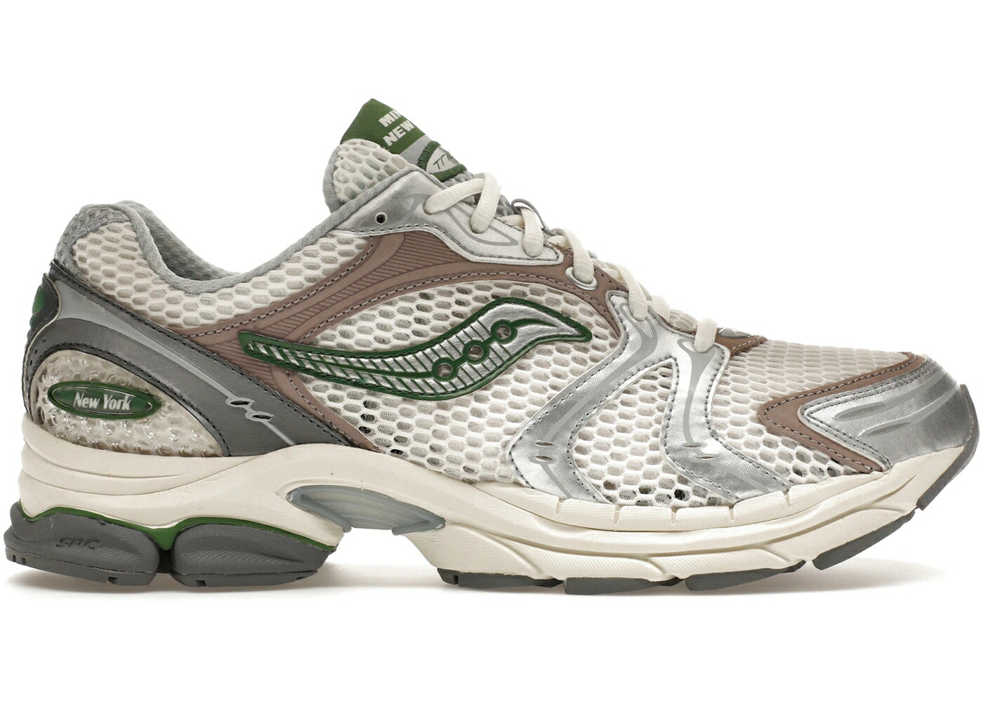 サッカニー 白いこと 白いこと しろがね色 しろがね色 緑 緑であること スニーカー メンズ SAUCONY PROGRID TRIUMPH 4 MINTED NY / WHITE SILVER GREEN