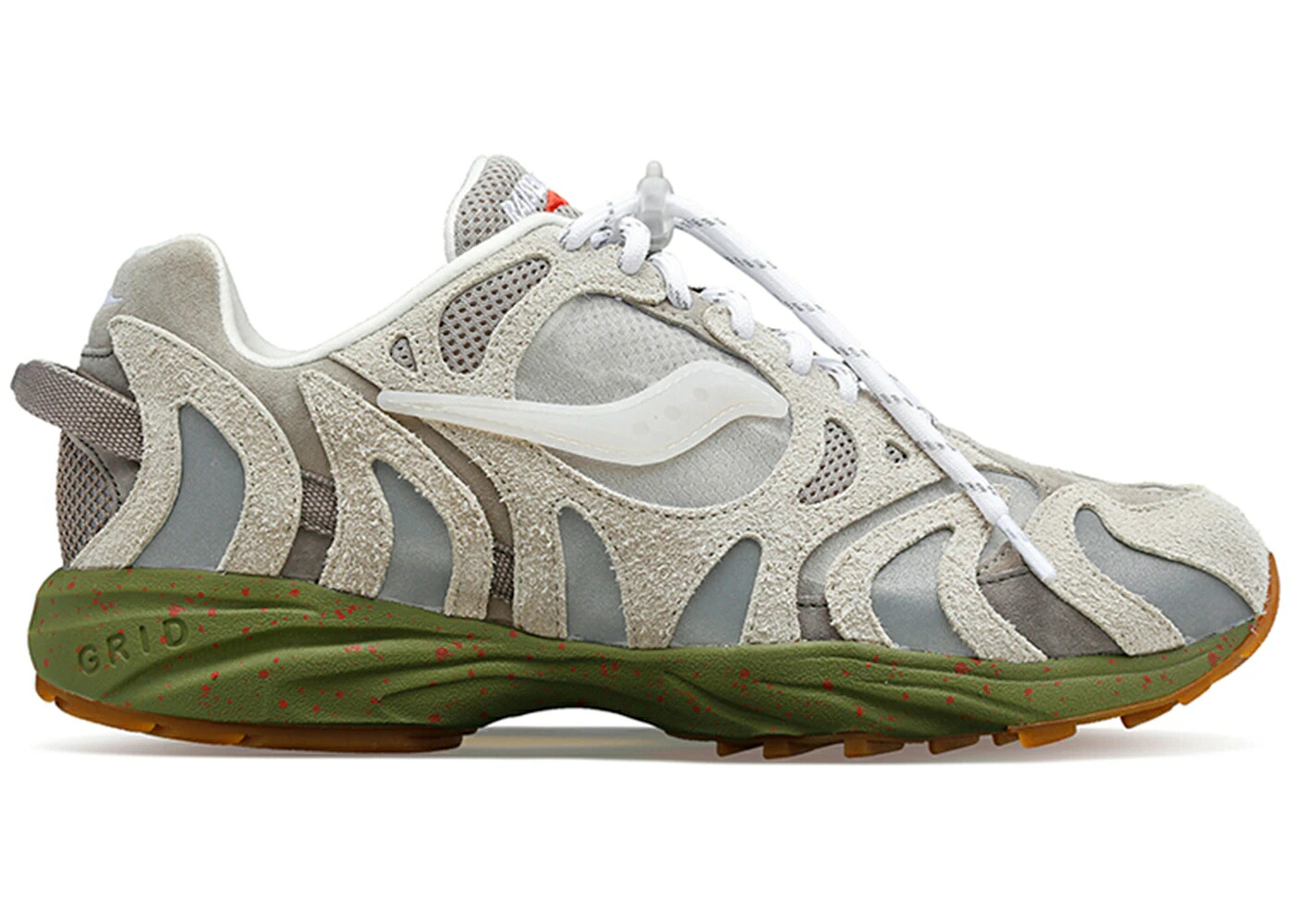 サッカニー 薄墨色 薄墨色 白いこと 白いこと 緑 緑であること スニーカー メンズ SAUCONY GRID AZURA 2000 RAISED BY WOLVES / GREY WHITE GREEN