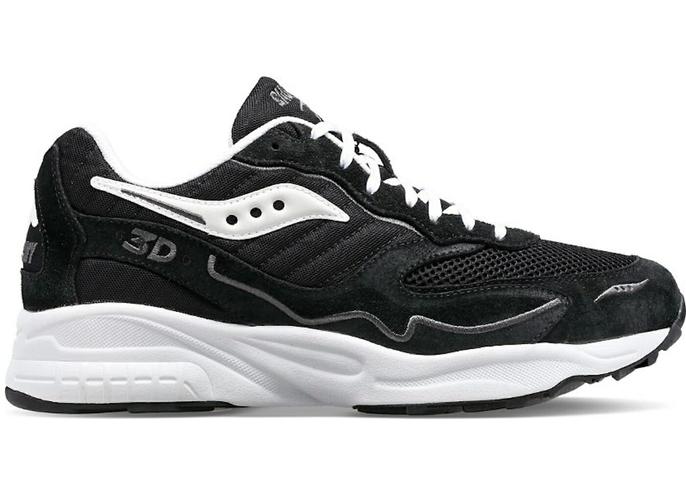 サッカニー ハリケーン 黒色 ブラック 白色 ホワイト スニーカー メンズ SAUCONY 3D GRID HURRICANE BLACK WHITE / BLACK WHITE