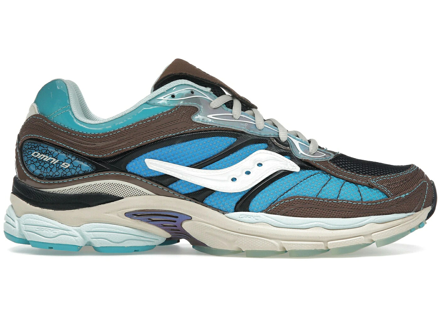 サッカニー 青味 青色 赤銅色 赤銅色 スニーカー メンズ SAUCONY PROGRID OMNI 9 FOOTPATROL BLUE BROWN / BLUE BROWN