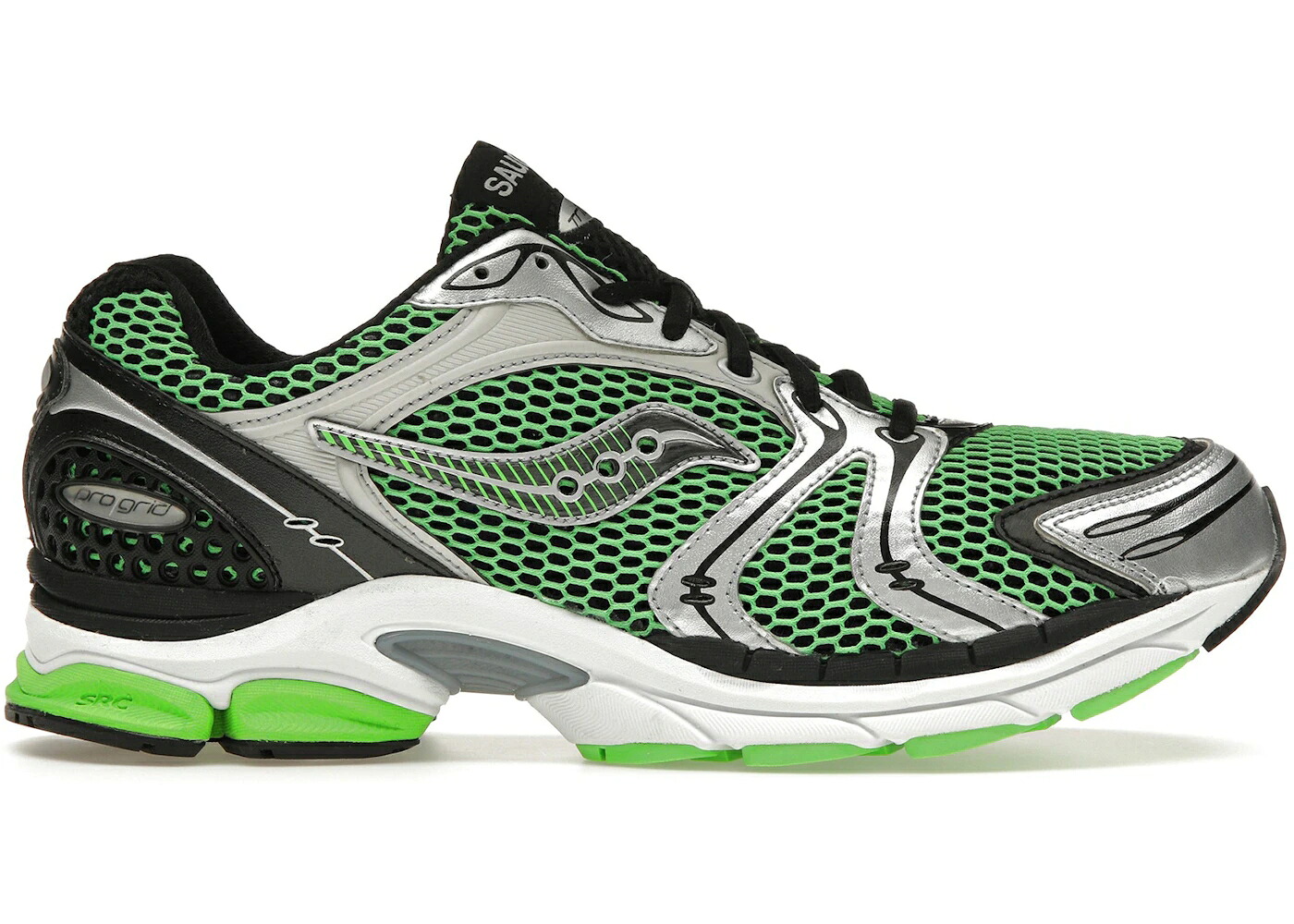 サッカニー 緑 緑であること しろがね色 しろがね色 黒いこと 黒いこと スニーカー メンズ SAUCONY PROGRID TRIUMPH 4 GREEN SILVER BLACK / GREEN SILVER