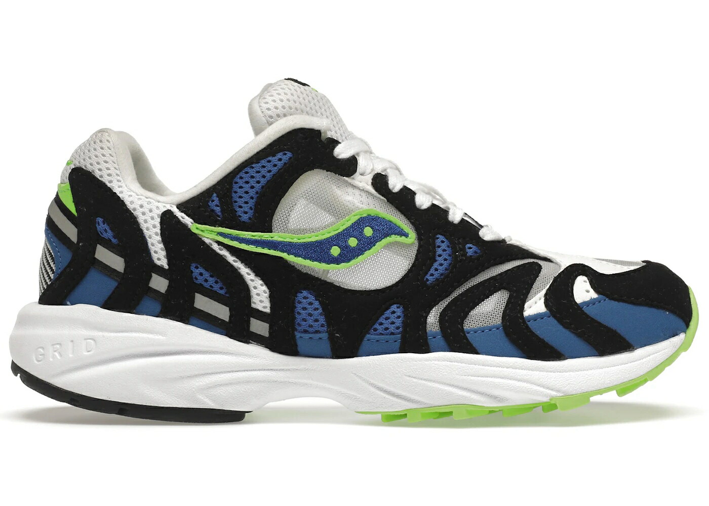 サッカニー 白色 ホワイト 青色 ブルー ライム スニーカー メンズ SAUCONY GRID AZURA 2000 OG (2020) / WHITE BLUE LIME