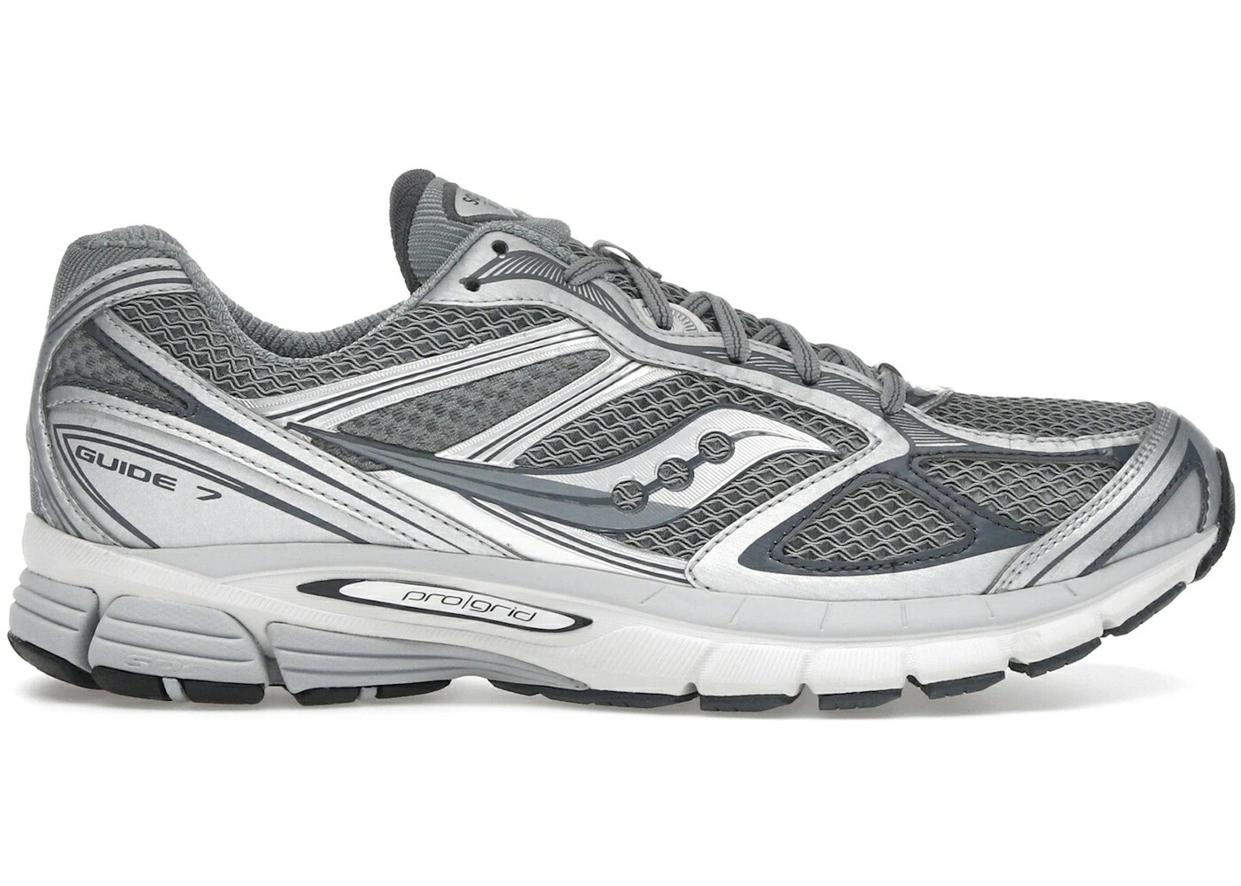 サッカニー 灰色 グレー 銀色 シルバー スニーカー メンズ SAUCONY PROGRID GUIDE 7 GREY SILVER / GREY SILVER