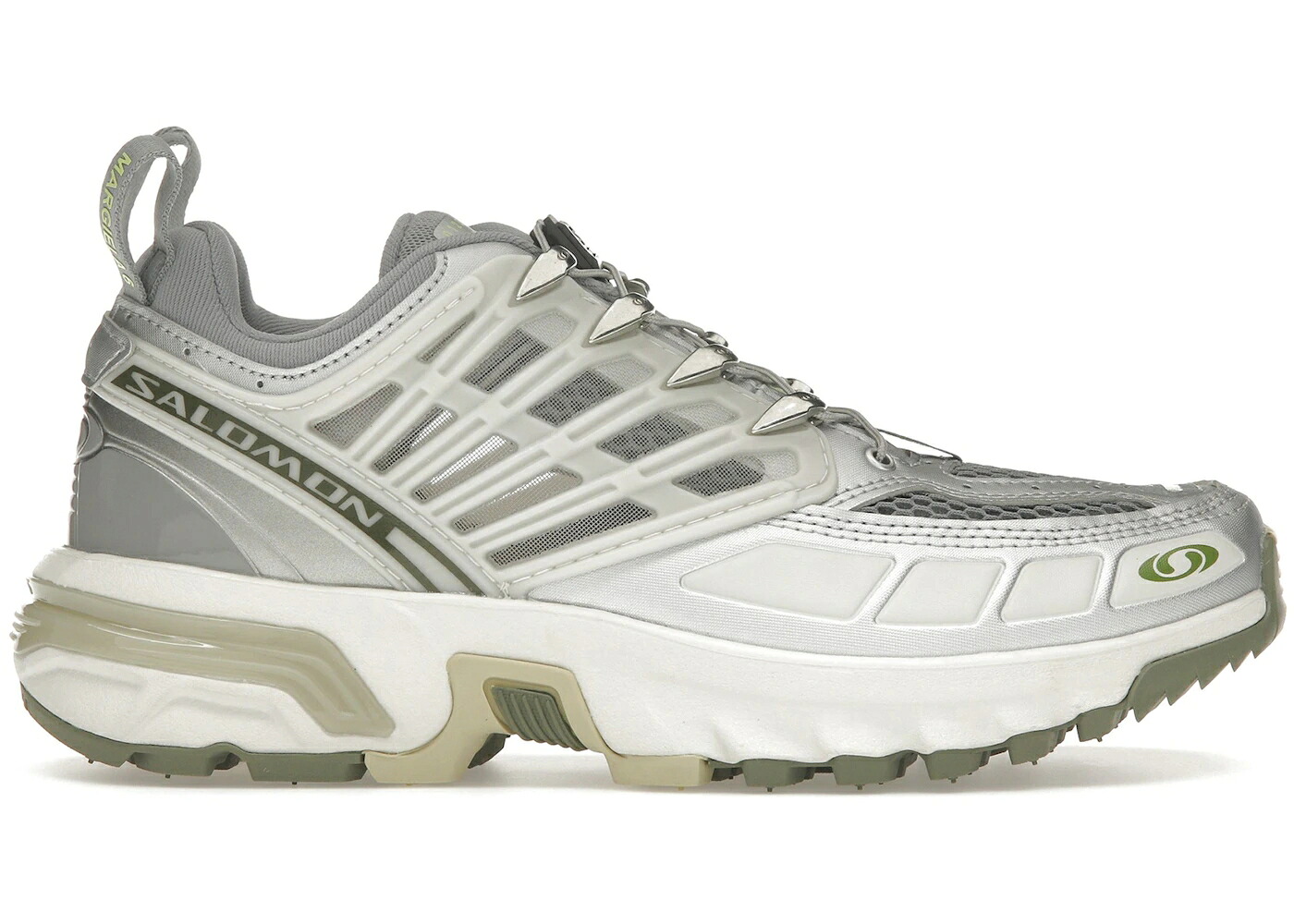サロモン 労働者階級 しろがね色 しろがね色 緑 緑であること スニーカー メンズ SALOMON ACS PRO MM6 MAISON MARGIELA SHARKSKIN SILVER SHARP GREEN / SHARKSKIN FTW SILVER SHARP GREEN