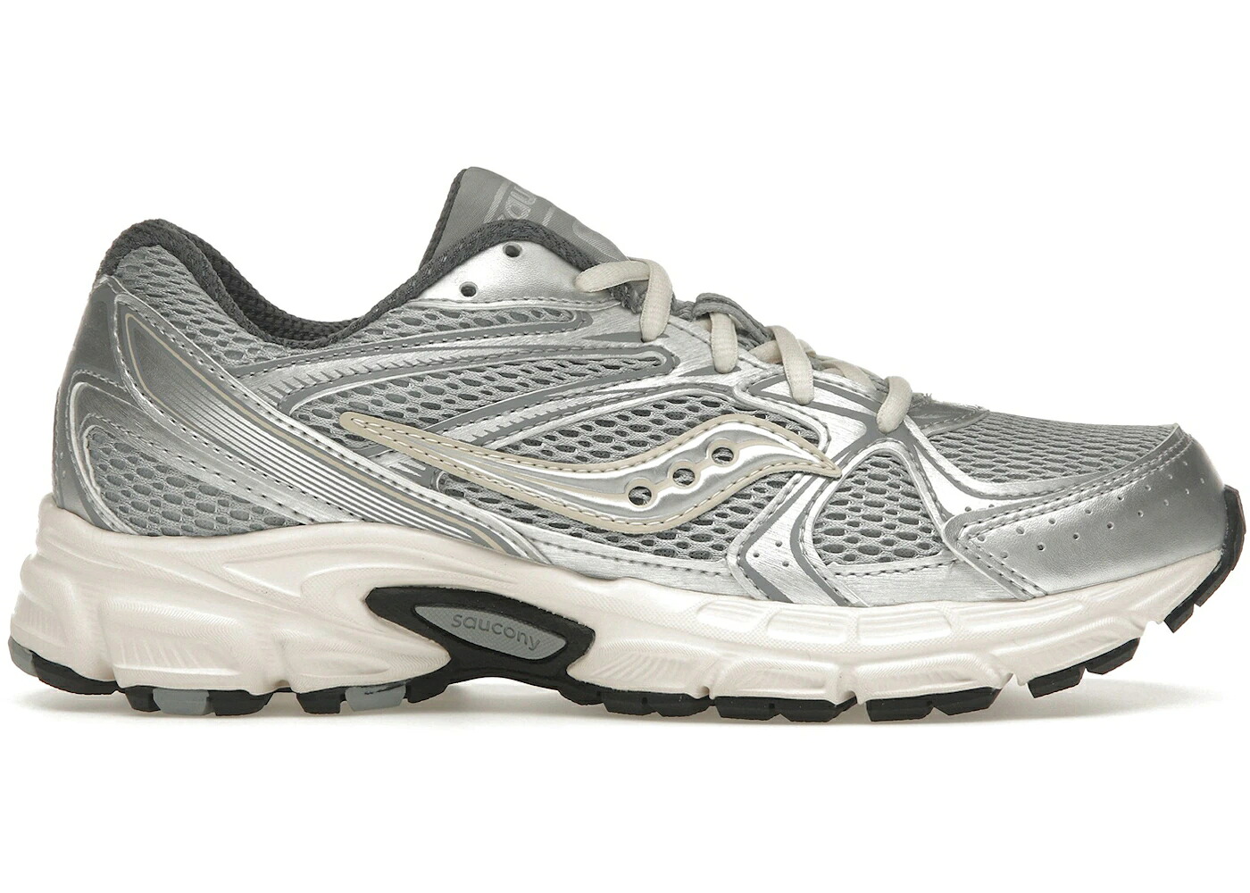 サッカニー しろがね色 しろがね色 皮膚軟化剤 WOMEN\u0027S スニーカー レディース SAUCONY GRID RIDE MILLENNIUM SILVER CREAM (WOMEN\u0027S) / SILVER CREAM