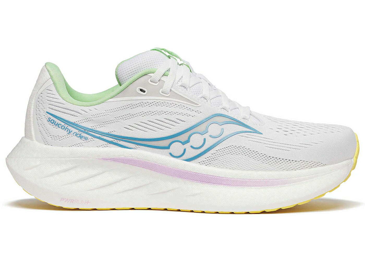 サッカニー 白色 ホワイト WOMEN'S スニーカー レディース SAUCONY RIDE 18 WHITE VERBANA (WOMEN'S) / WHITE VERBANA