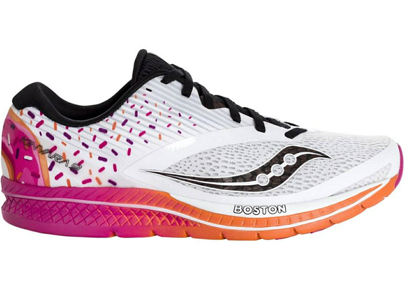 サッカニー 白色 ホワイト 黒色 ブラック WOMEN'S スニーカー レディース SAUCONY KINVARA 9 DUNKIN DONUTS (WOMEN'S) / WHITE BLACK