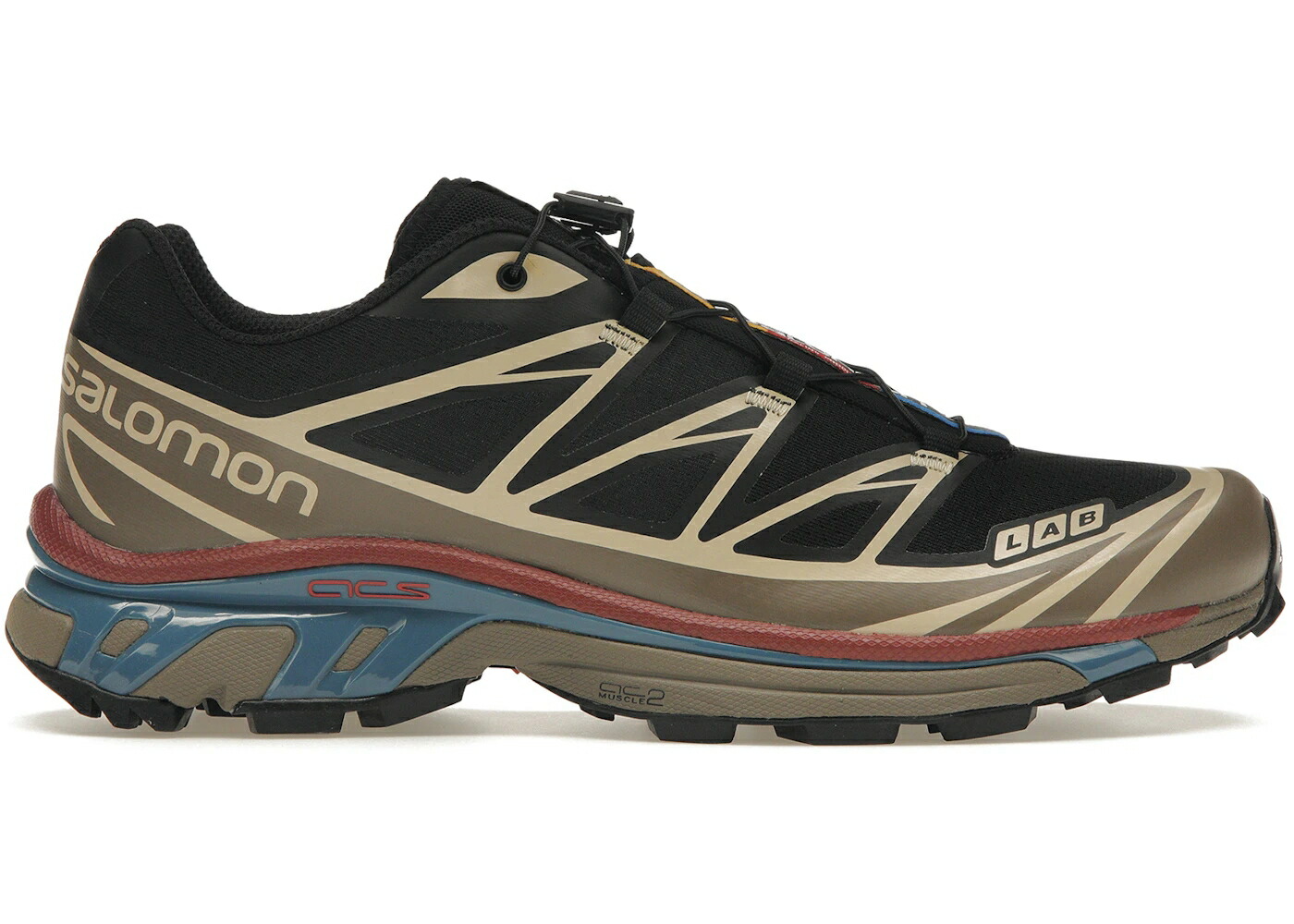 サロモン 黒色 ブラック スニーカー メンズ SALOMON XT-6 BLACK COW HIDE / BLACK FALCON COW HIDE