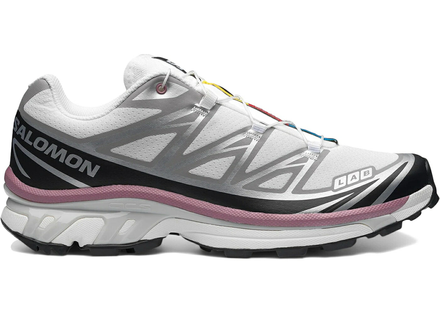 サロモン 白色 ホワイト 黒色 ブラック スニーカー メンズ SALOMON XT-6 WHITE BLACK DUSKY ORCHID / WHITE BLACK DUSKY ORCHID｜スニケス