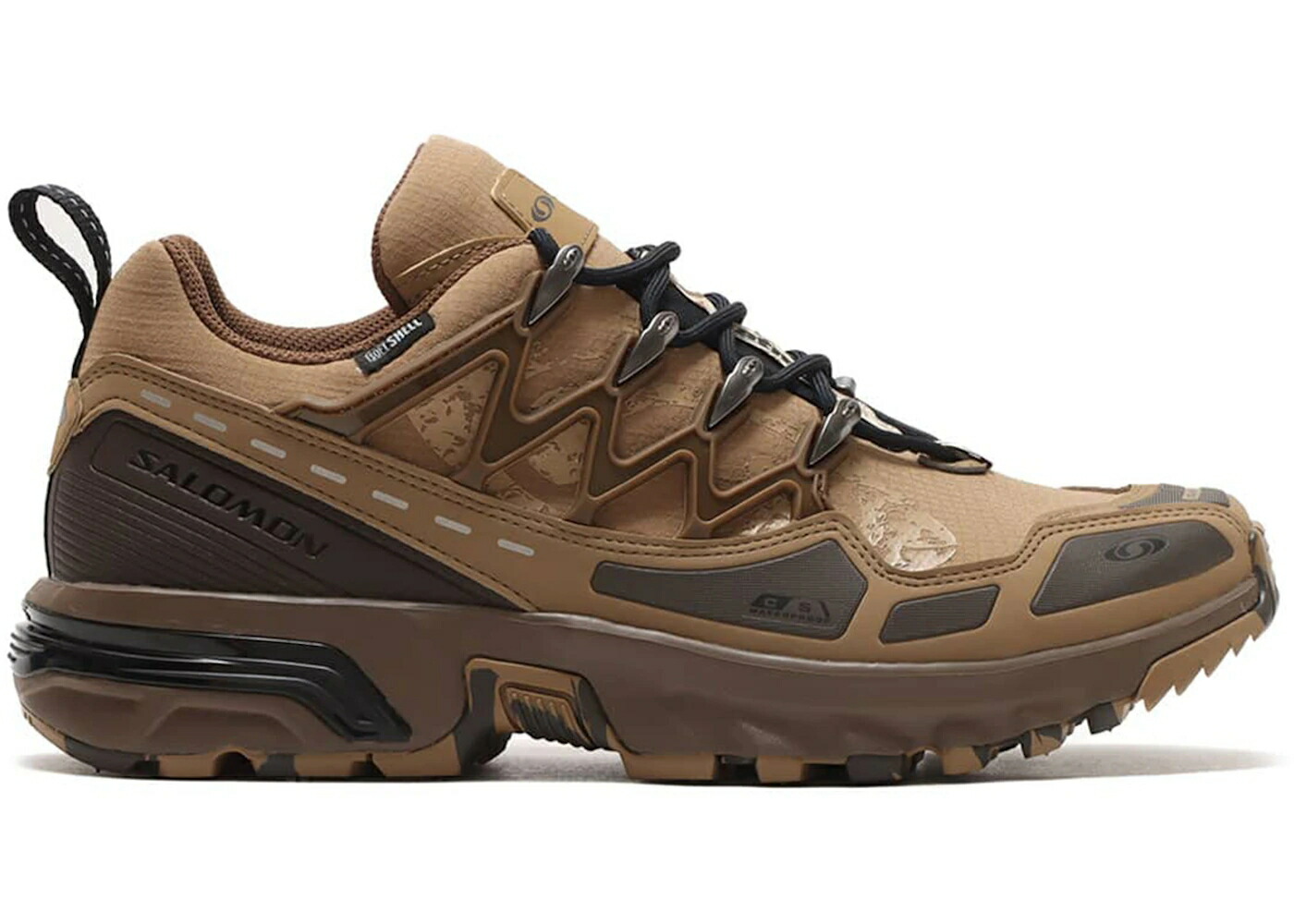 サロモン 茶色 ブラウン ACS+ スニーカー メンズ SALOMON CSWP ATMOS STRATA FOSSIL / DLCISO RMINE BROWN