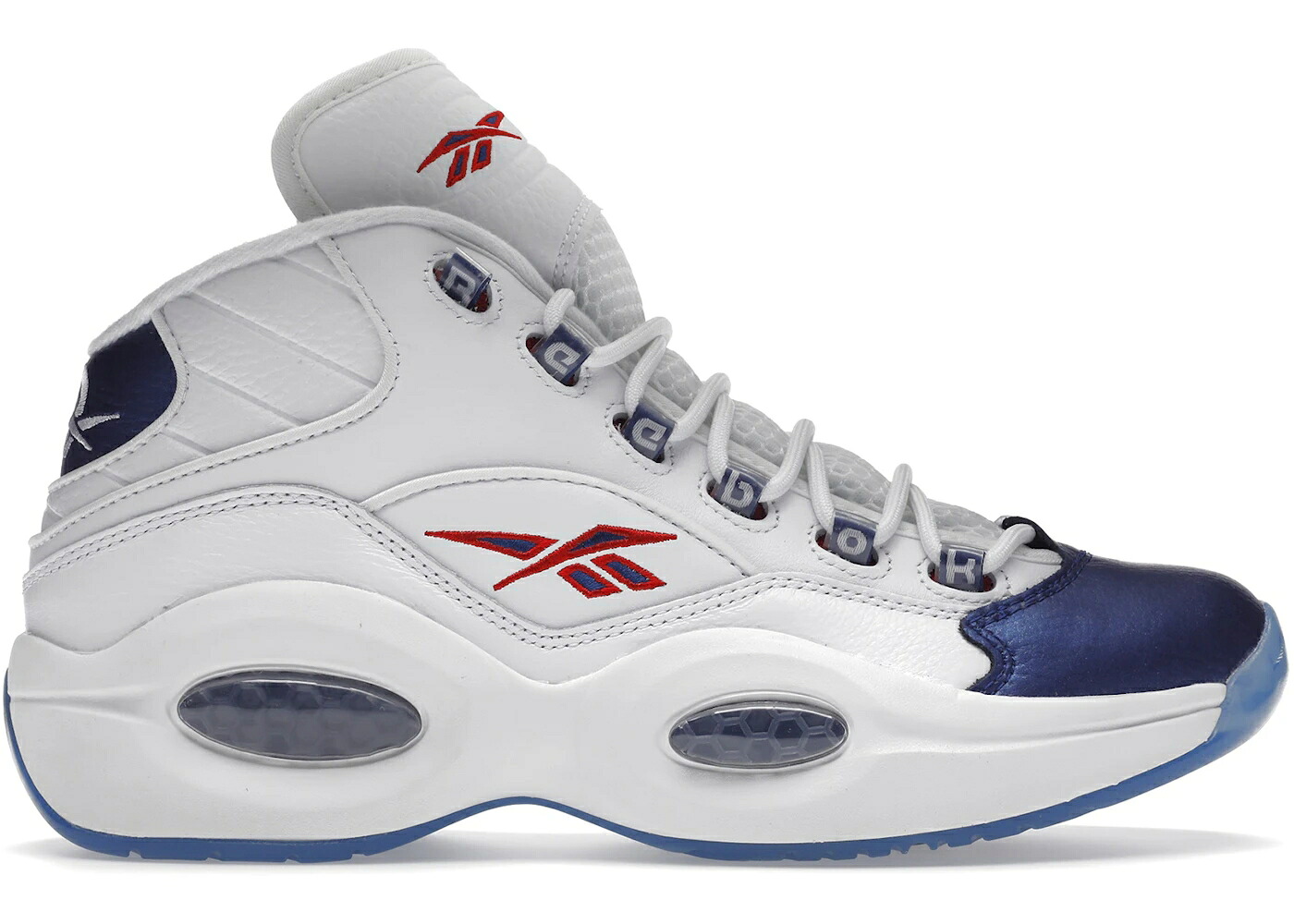 リーボック クエスチョン ミッド 青色 ブルー 白色 ホワイト クラシック クエスチョンミッド スニーカー メンズ REEBOK QUESTION MID BLUE TOE (2022) / FOOTWEAR WHITE CLASSIC COBALT|スニケス