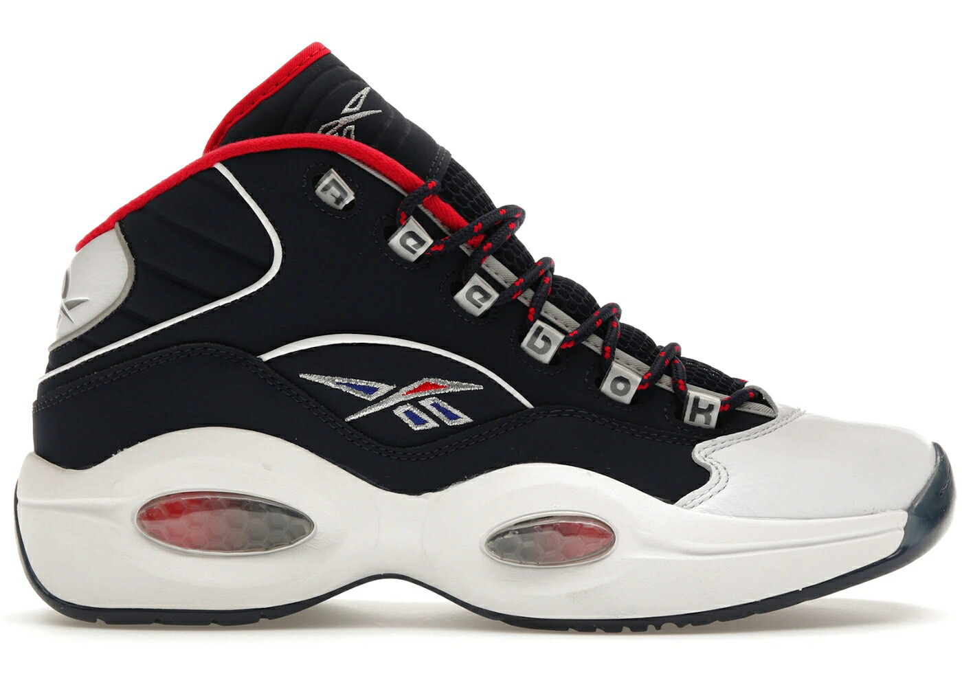 リーボック クエスチョン ミッド チーム 紺色 ネイビー 白色 ホワイト 赤 レッド クエスチョンミッド スニーカー メンズ REEBOK QUESTION MID TEAM USA / NAVY WHITE RED|スニケス